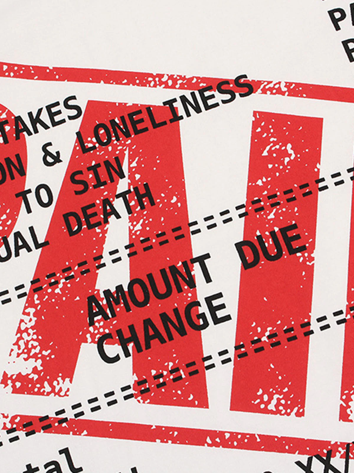 Street PAID Letter Slogan T-shirt - 2363