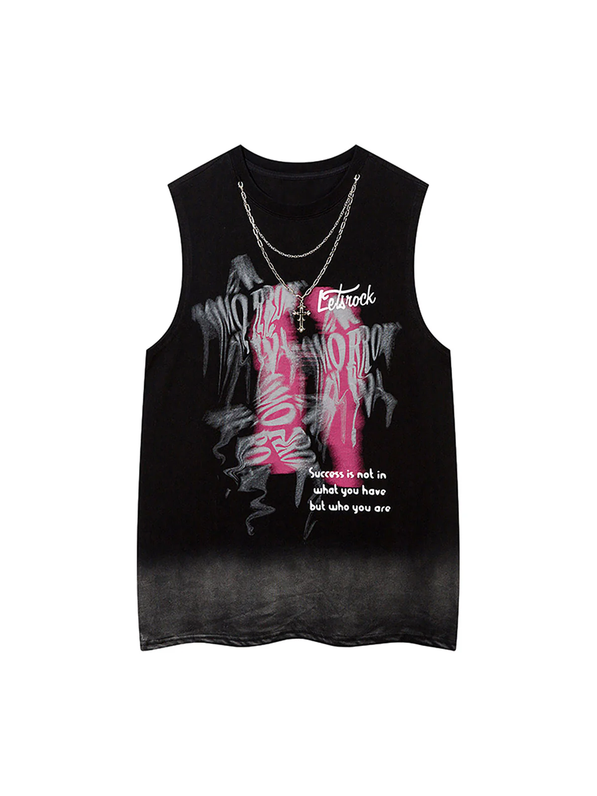 Street Necklace Graffiti Spray-Painted Vest