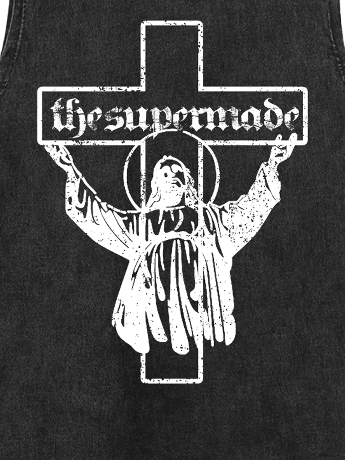 Distressed Cross Graphic Vest