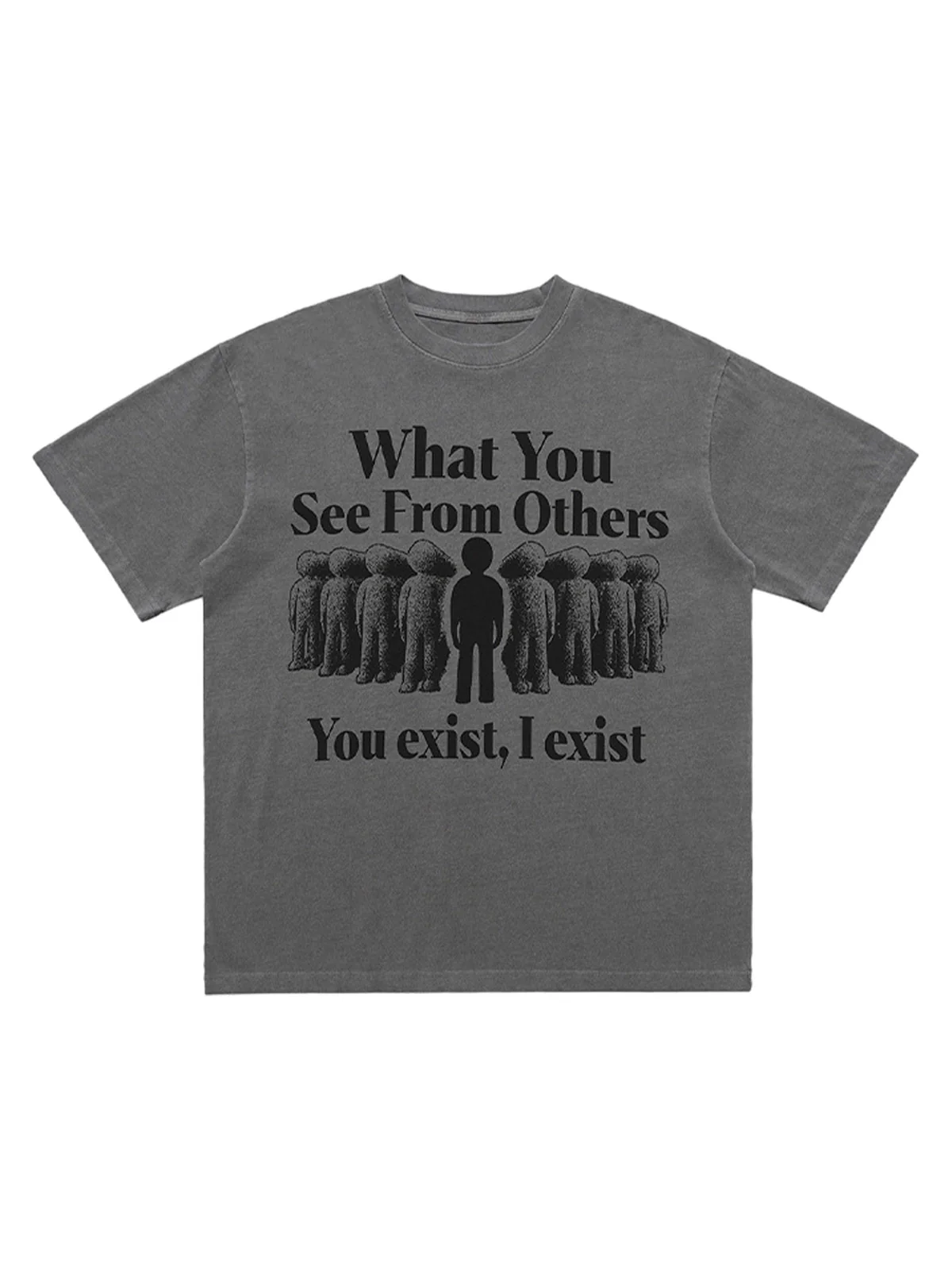 Street Retro Portrait Letter Print T-Shirt