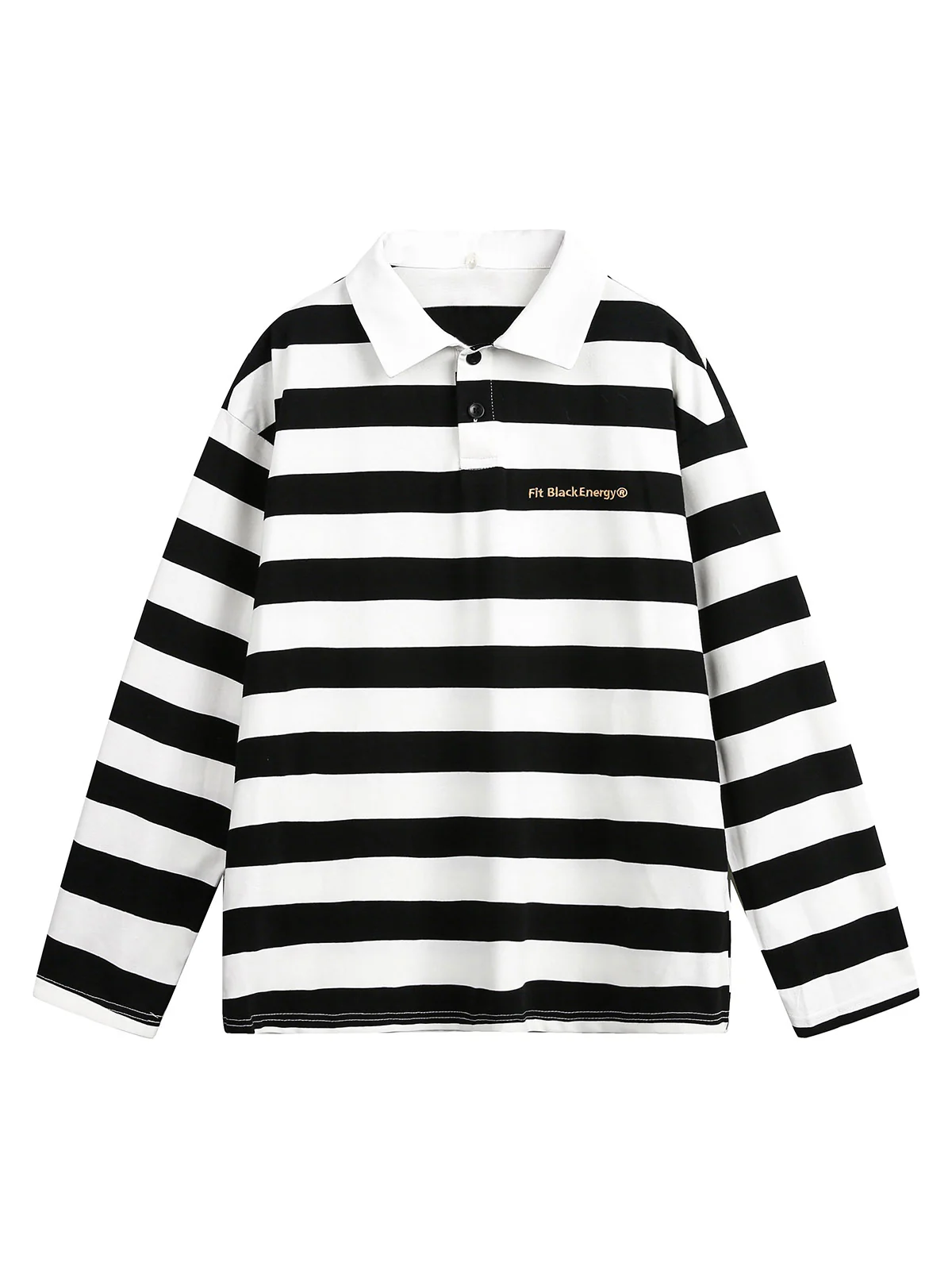 Striped Detachable Fur Collar Long-Sleeve T-shirt - 2397