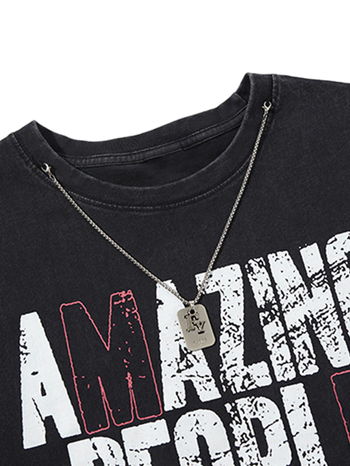 Graphic Lettering Chain Vest