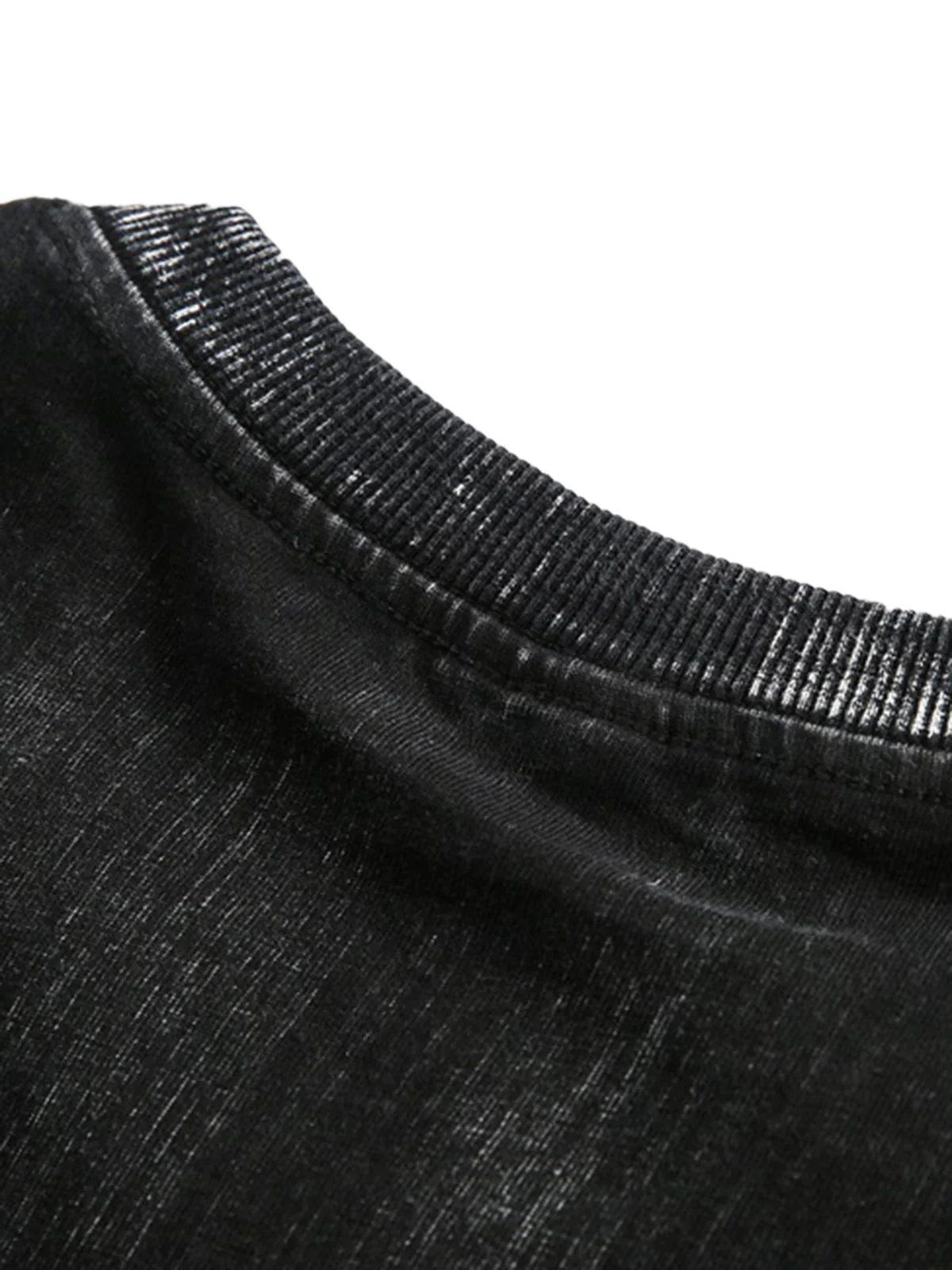 Distressed Embroidered Letter T-Shirt