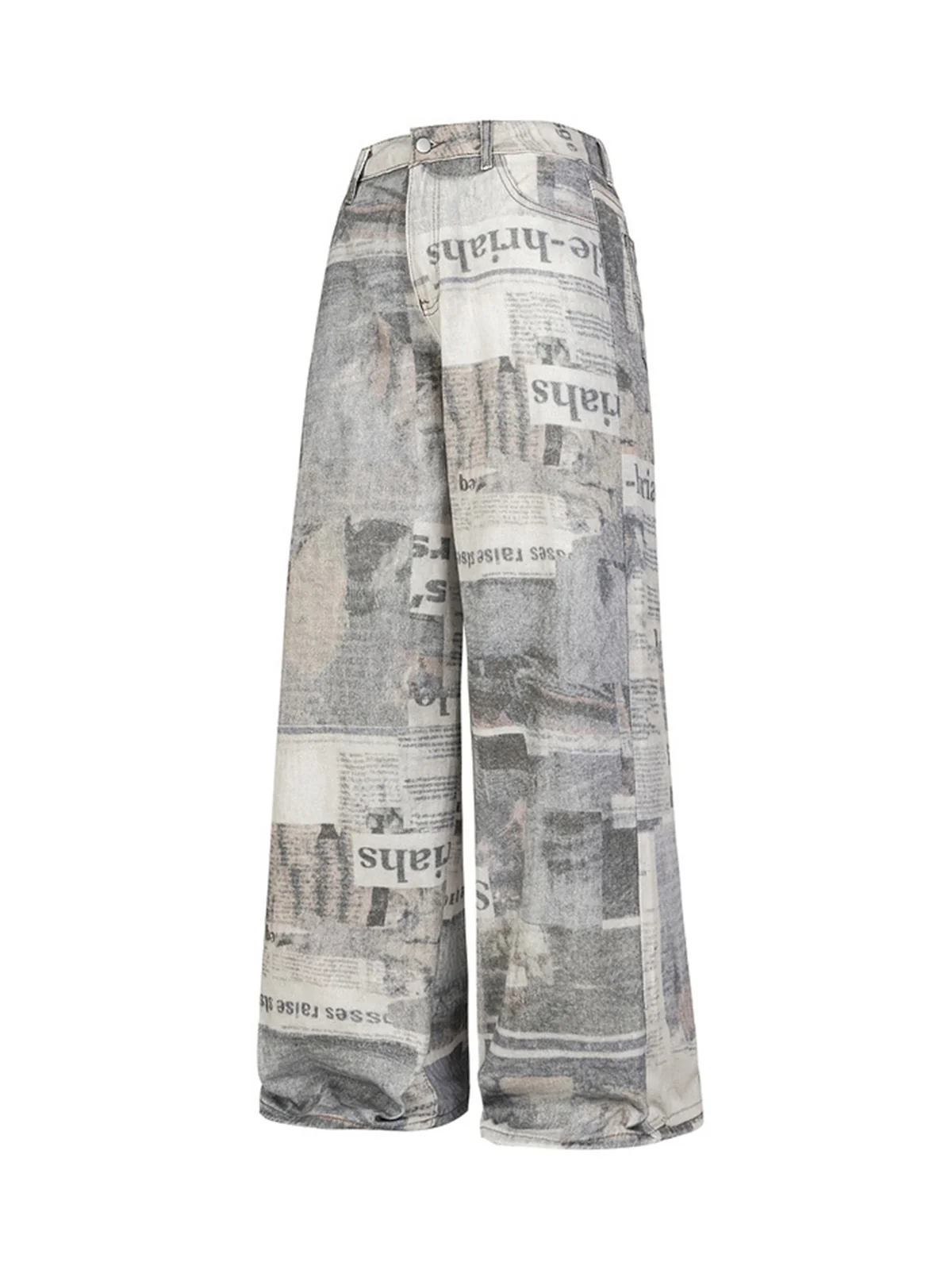 Graffiti Newspaper Baggy Jeans
