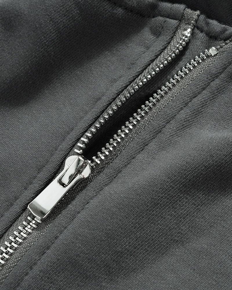 Retro Functional Zipper Slit Jort