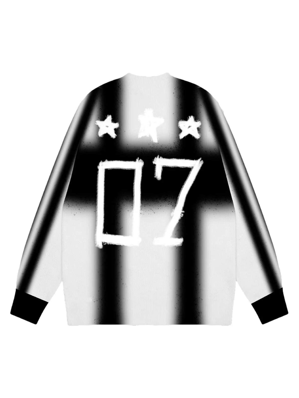 Thesupermade Color Contrast Print Long Sleeve Jersey T-shirt - 2307