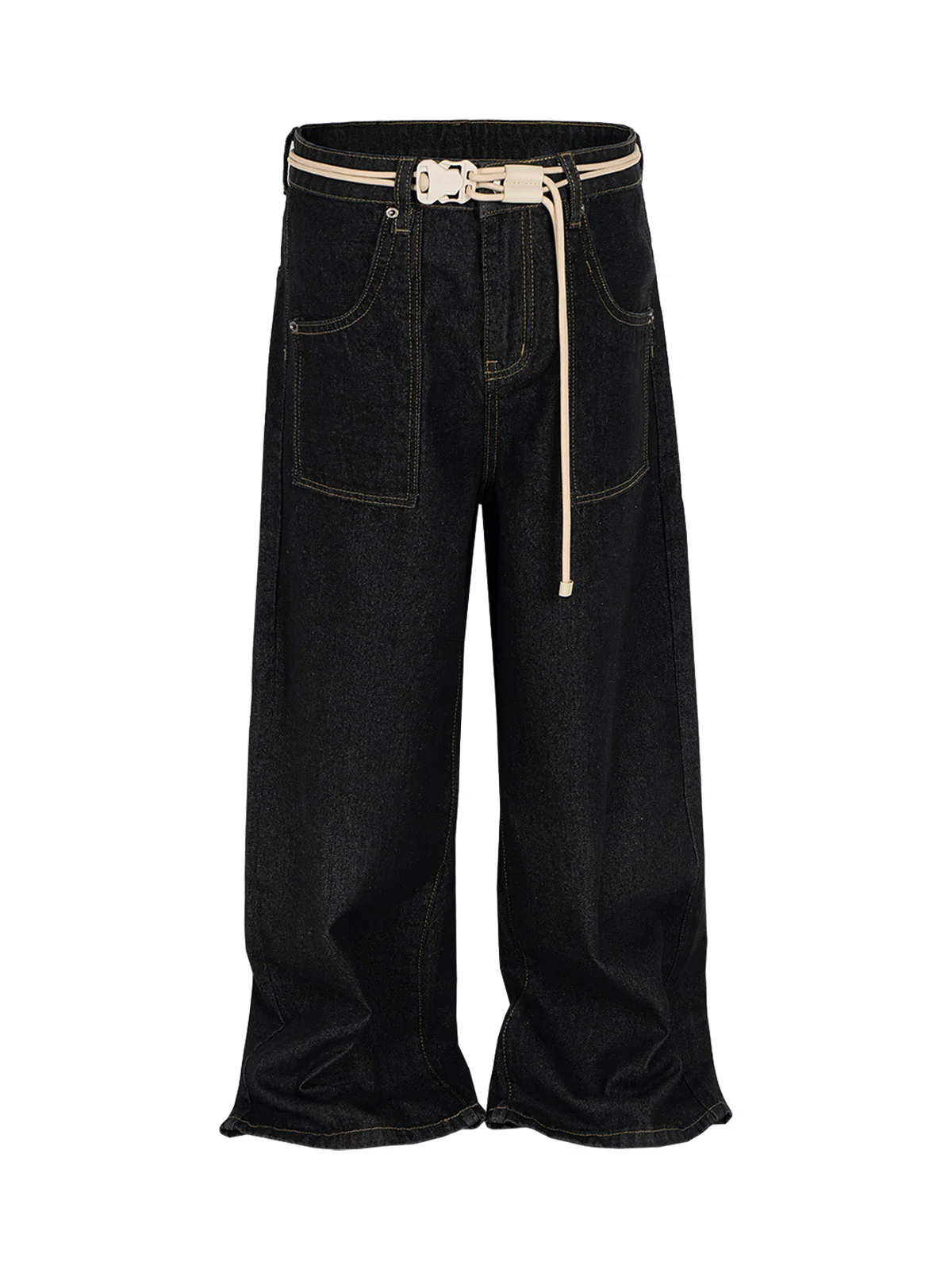 Cleanfit Buckle Belt Baggy Jeans