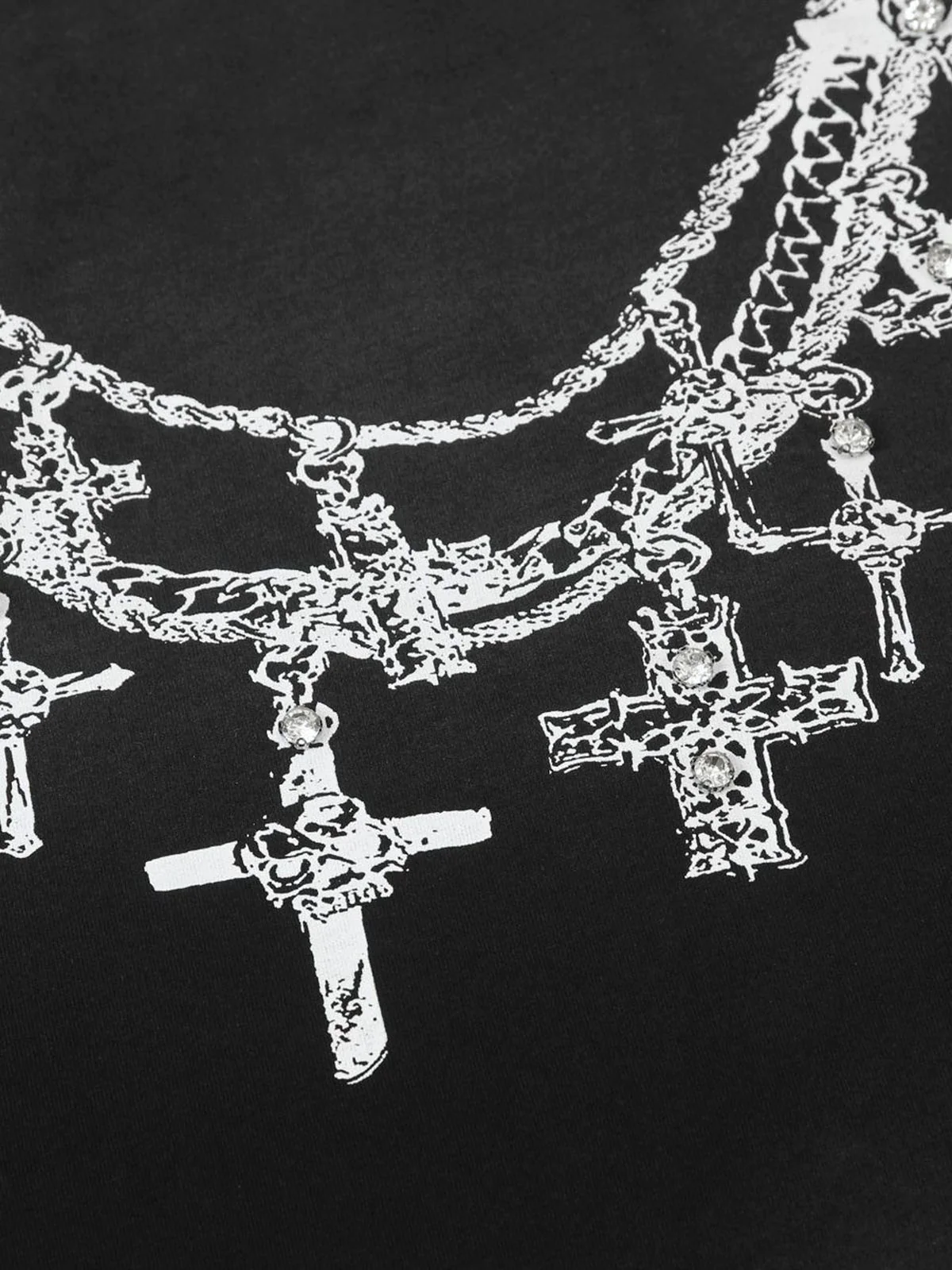 Cross Necklace Graphic T-Shirt