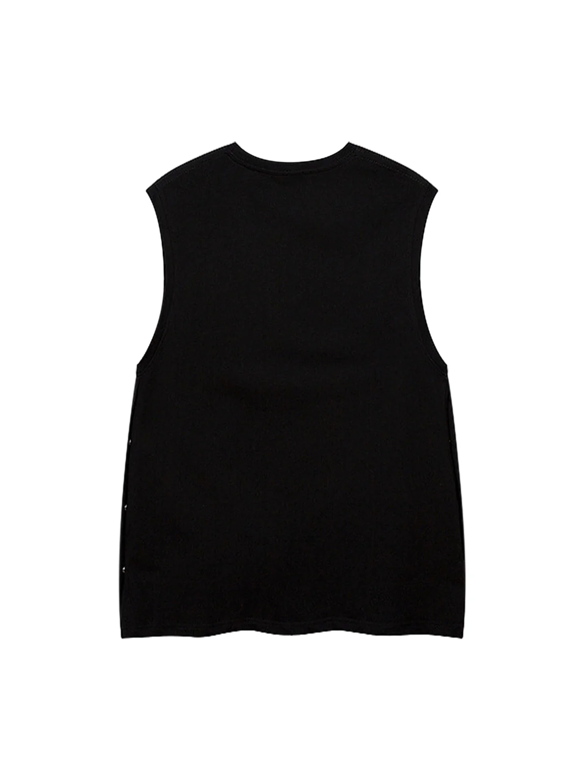 Towel Embroidered Letter Side Button Vest