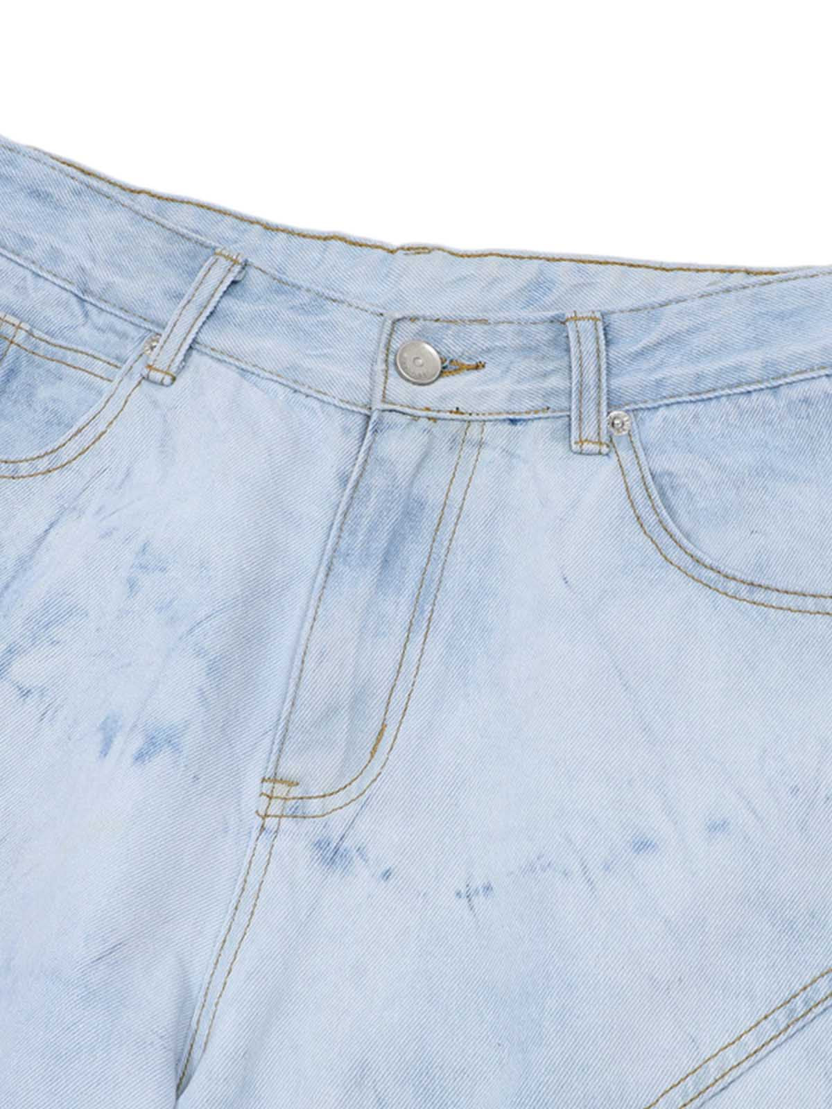 Distressed Washed Workwear Denim Set