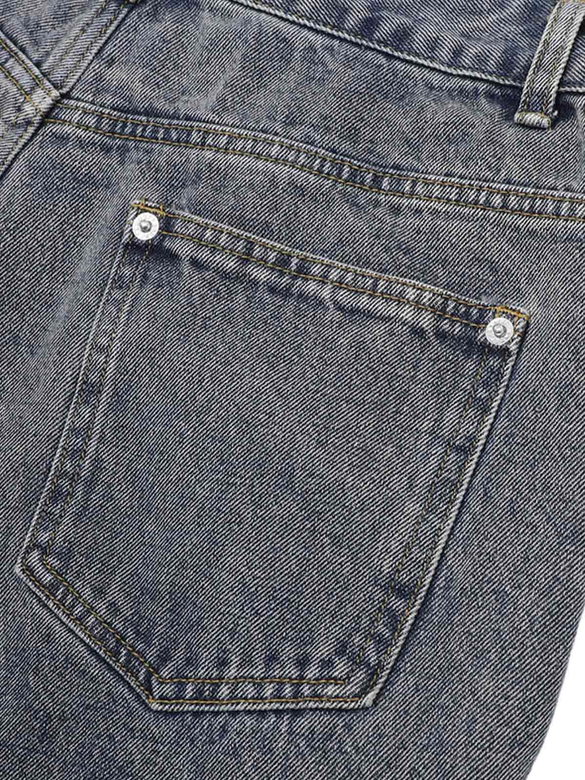 Deconstructed Patchwork Short-Sleeve Cropped Denim Set