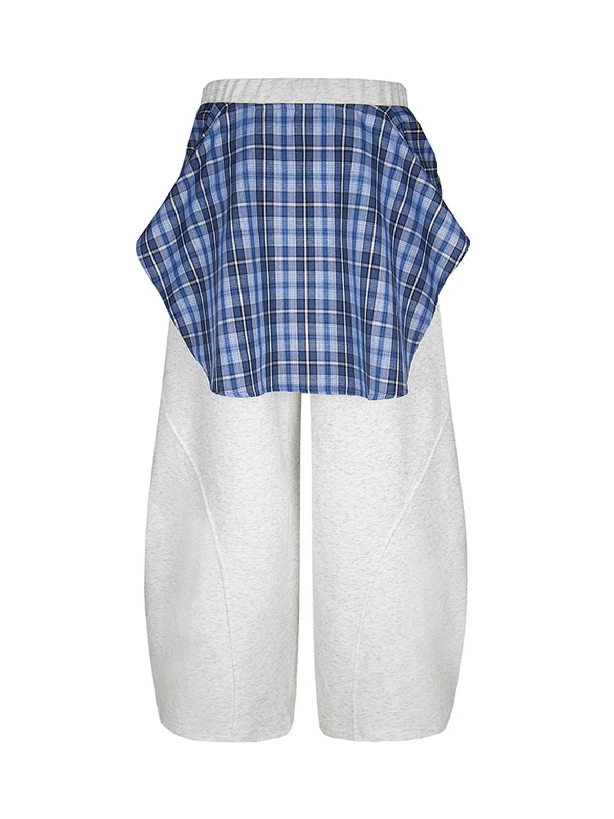 Plaid Belt Barrel Pants