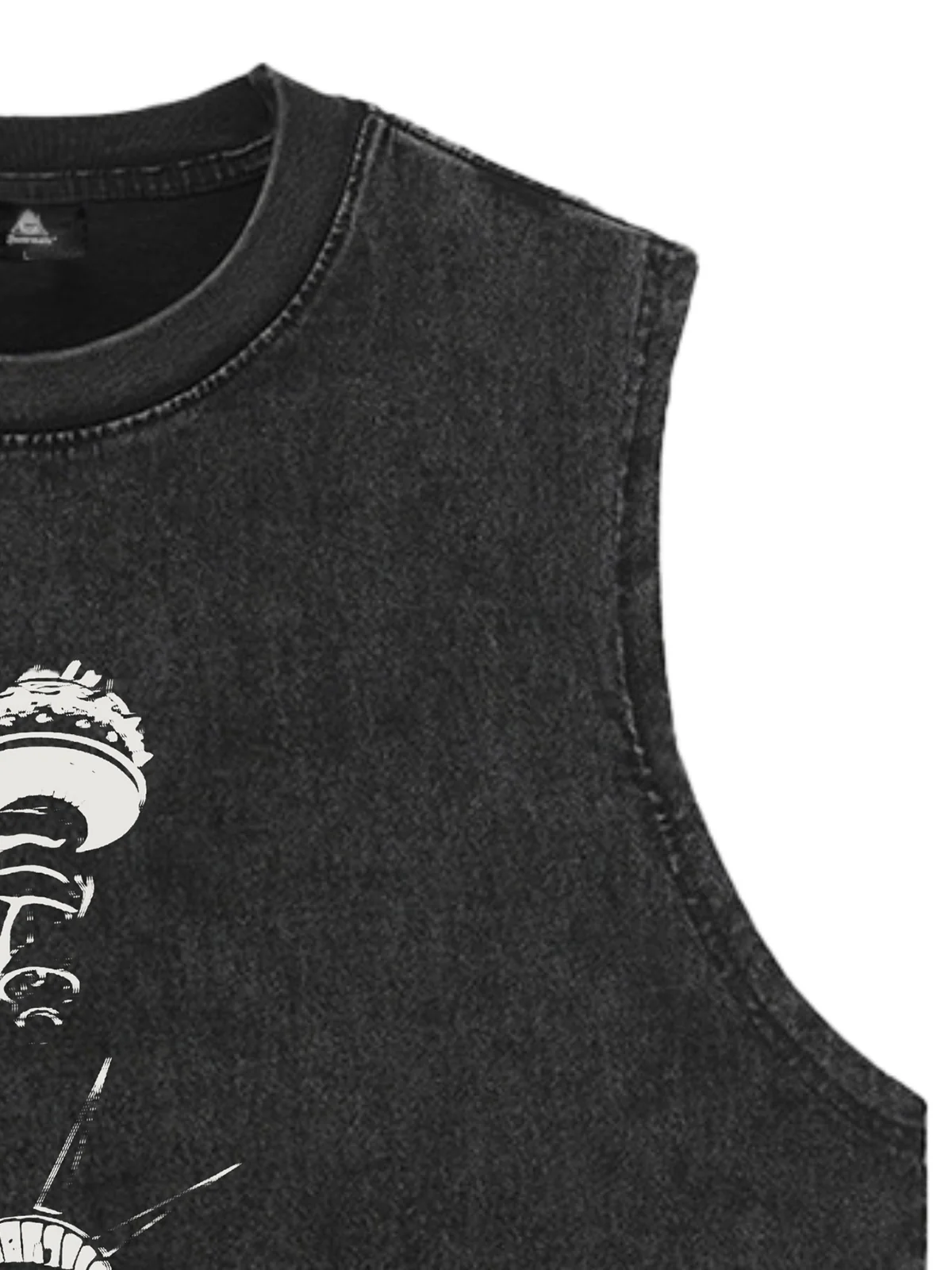 Original Fashion Men's Statue of Liberty Print Sleeveless Denim Vest