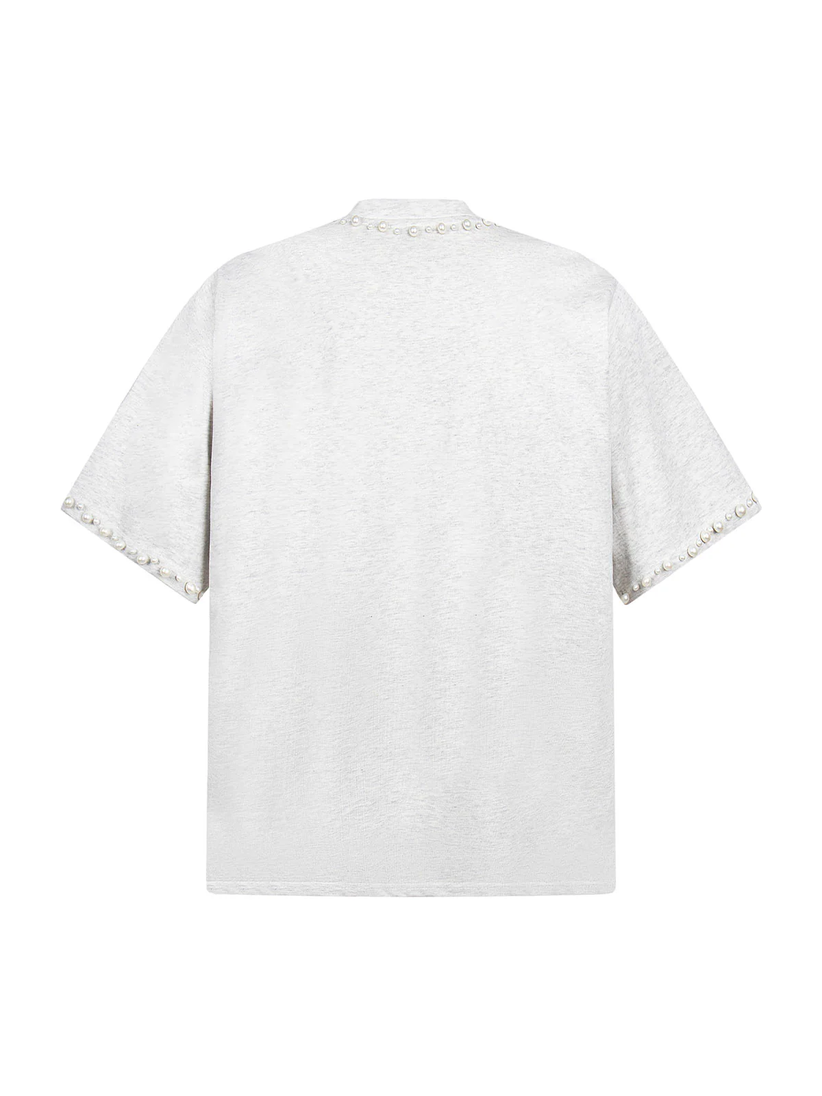 Elegant Pearl-Embellished Oversized T-Shirt