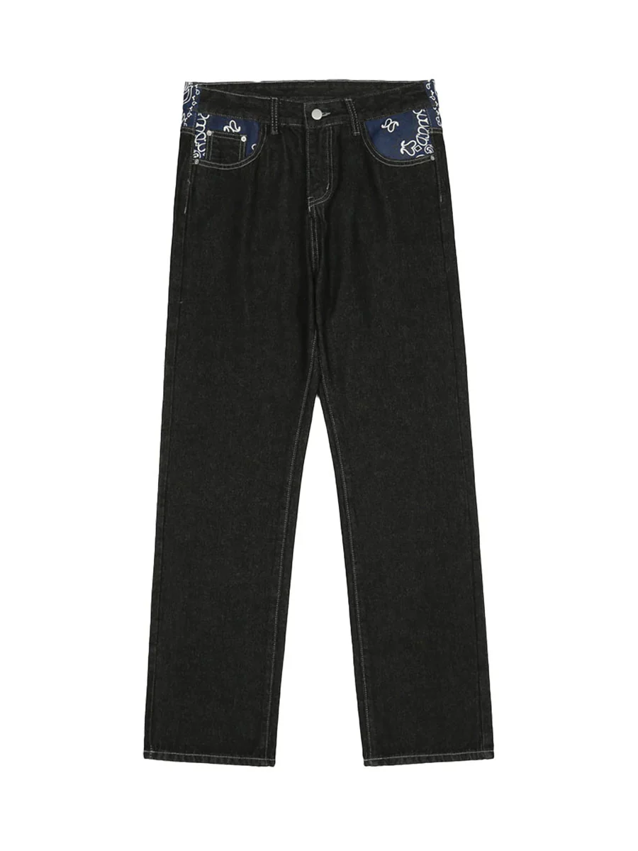 Thesupermade Petal Letter Straight Jeans
