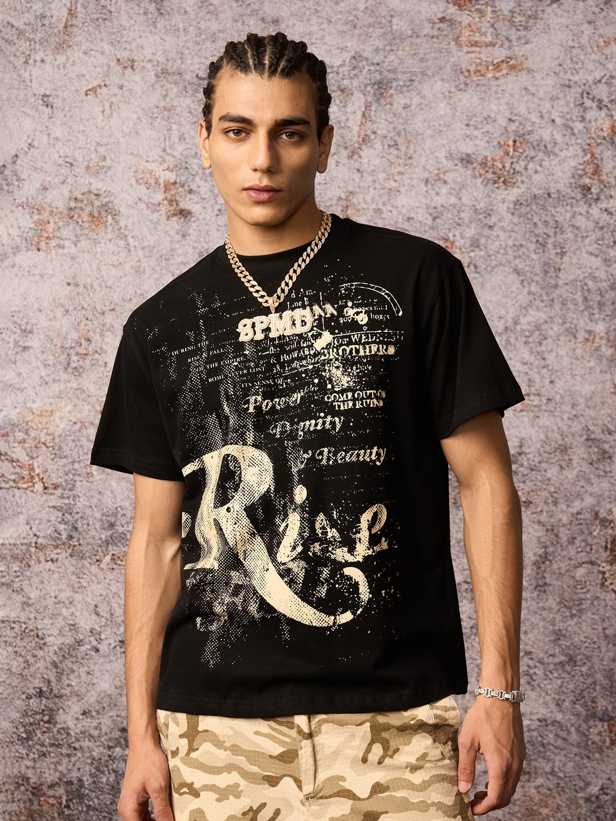 Phantom Letter Print T-shirt