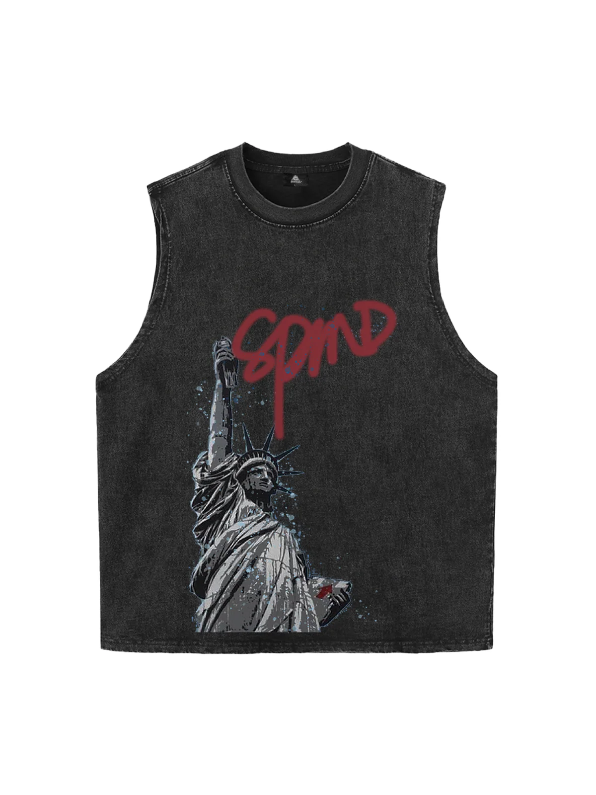 Orginal Funny Graffiti Statue Of Liberty Print Vest