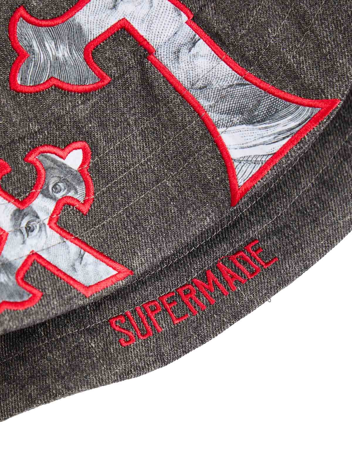 Cross And Portrait Denim Bucket Hat