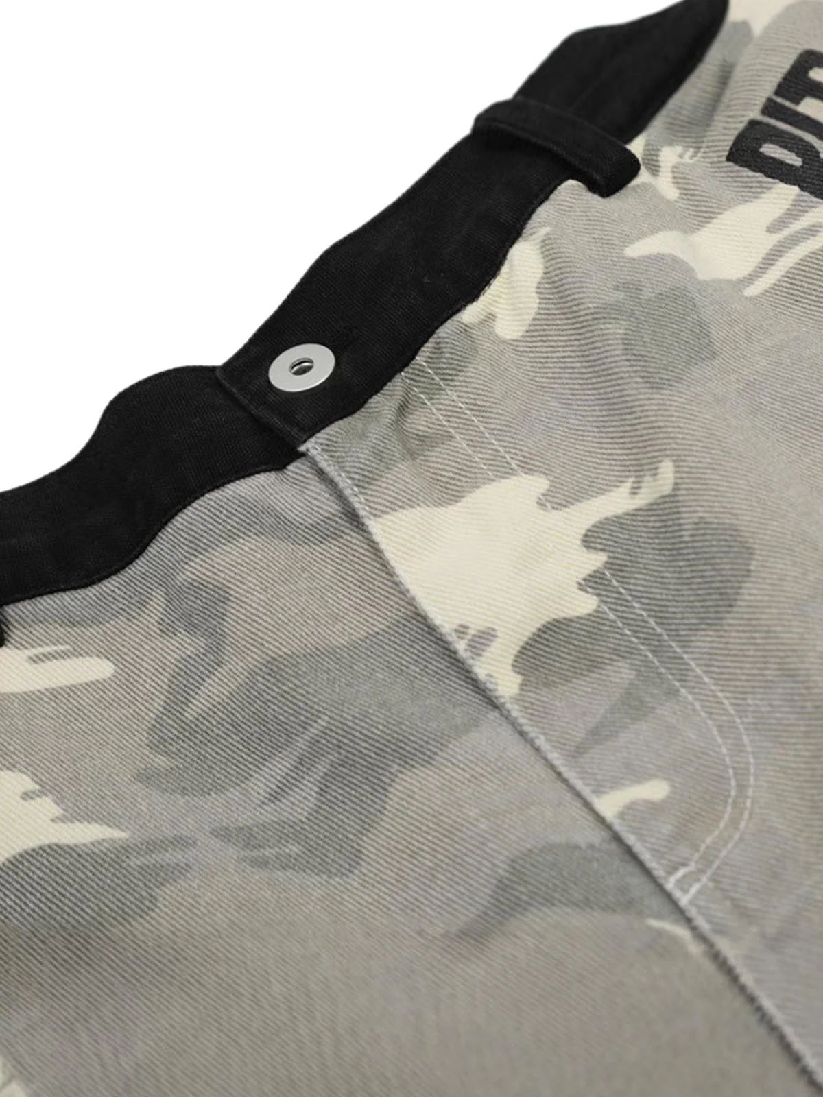 Ripped Applique Embroidered Camouflage Jorts