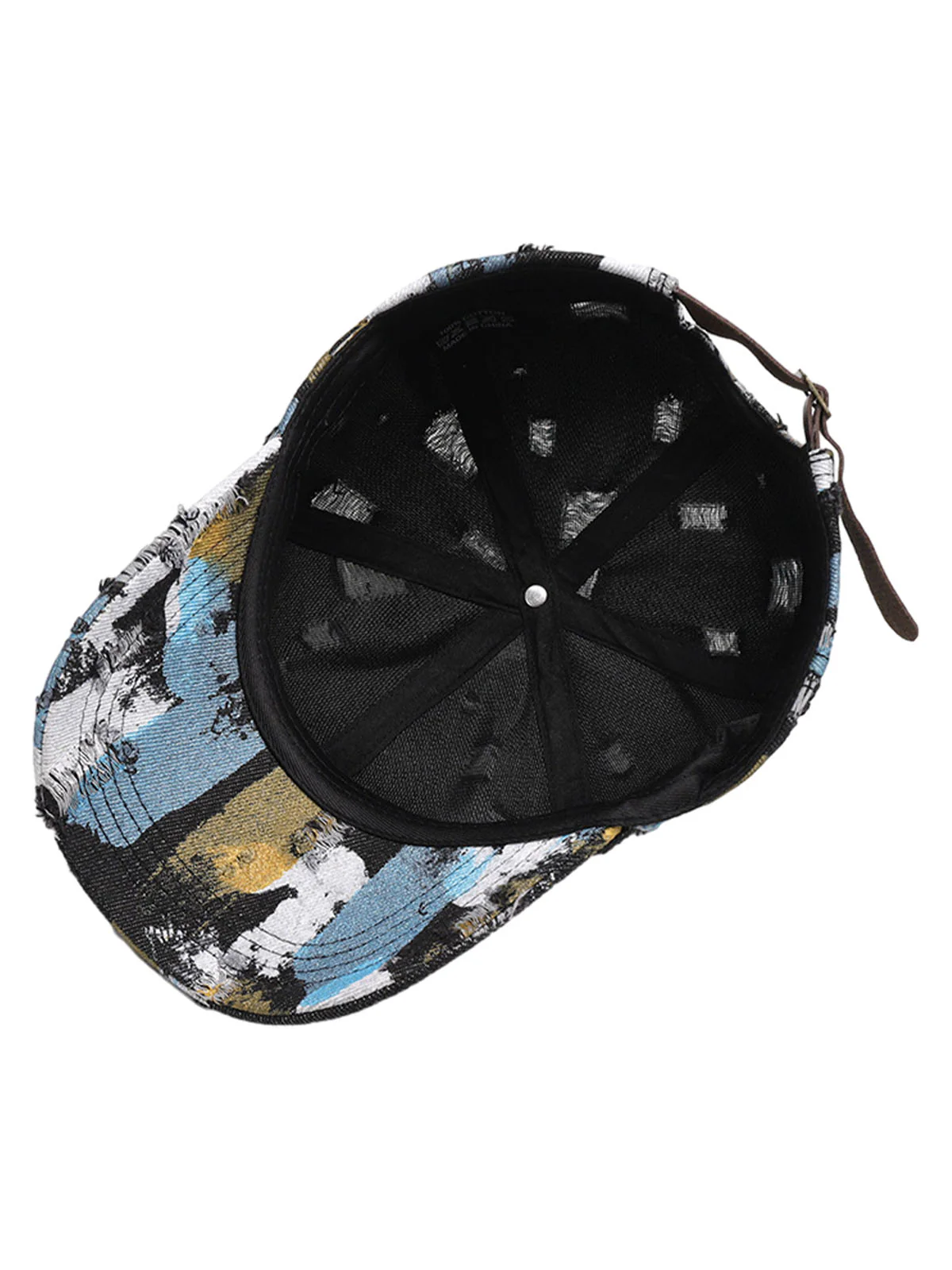 Distressed Abstract Print Baseball Cap