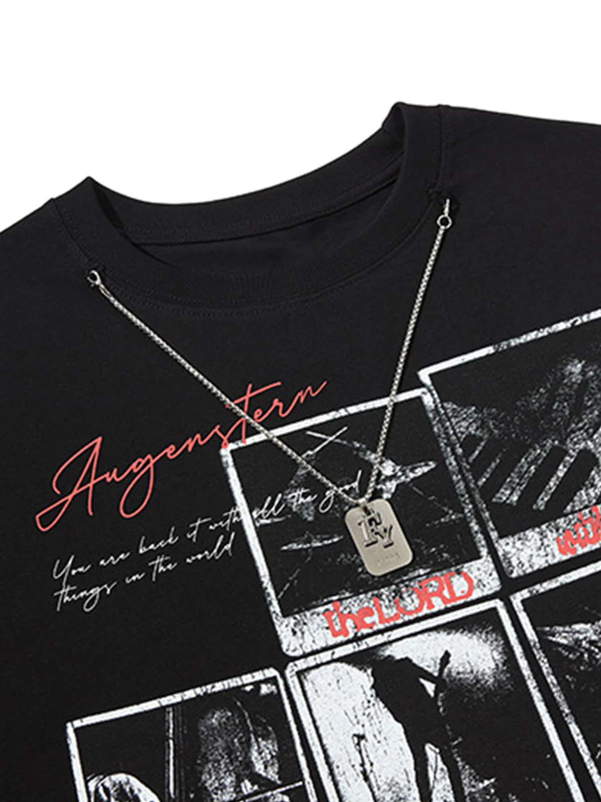 Graphic Rock Singer Print Metal Tag Vest