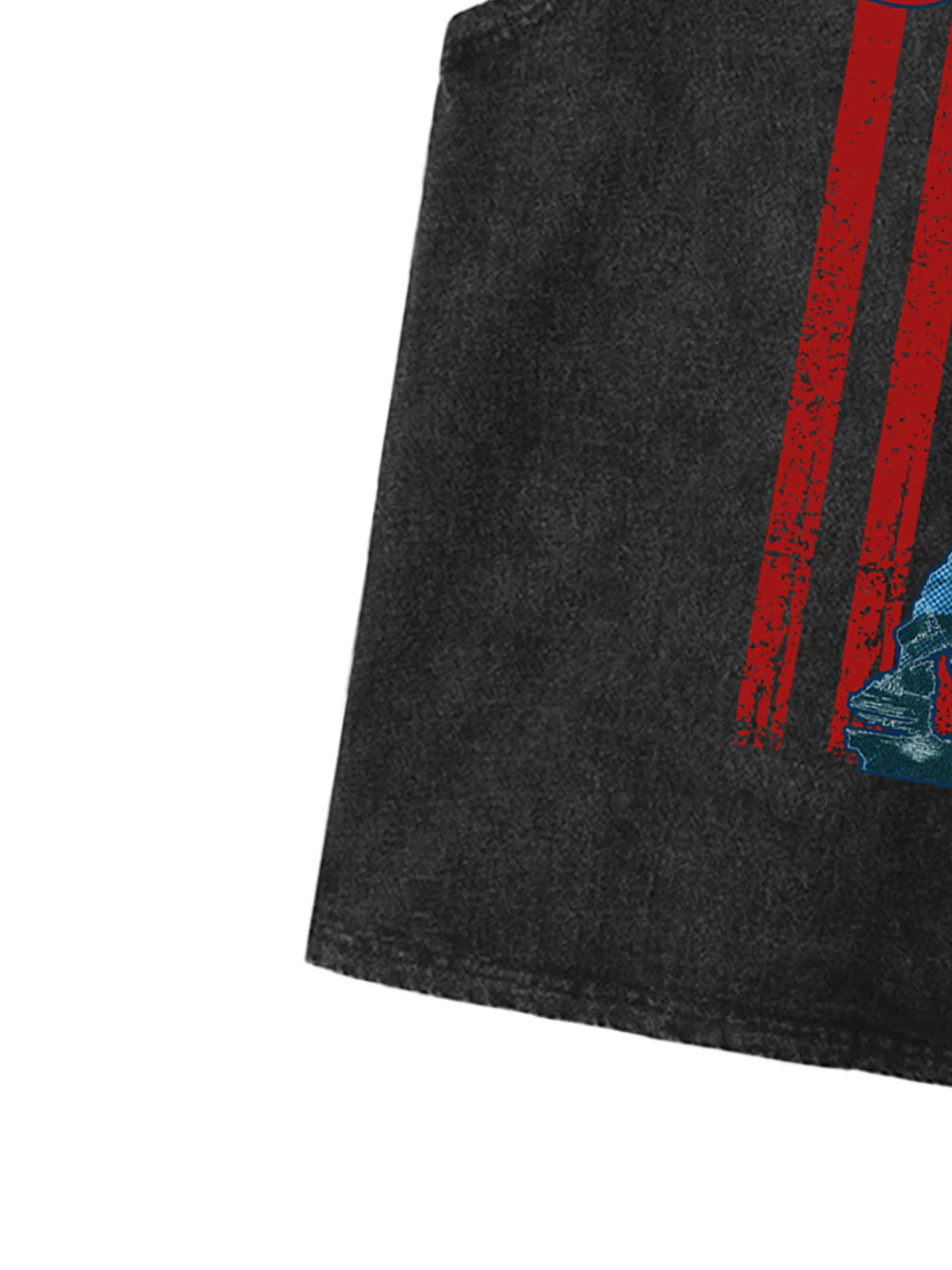 Original Patriotic Rock Tank Top with Iconic Statue Design