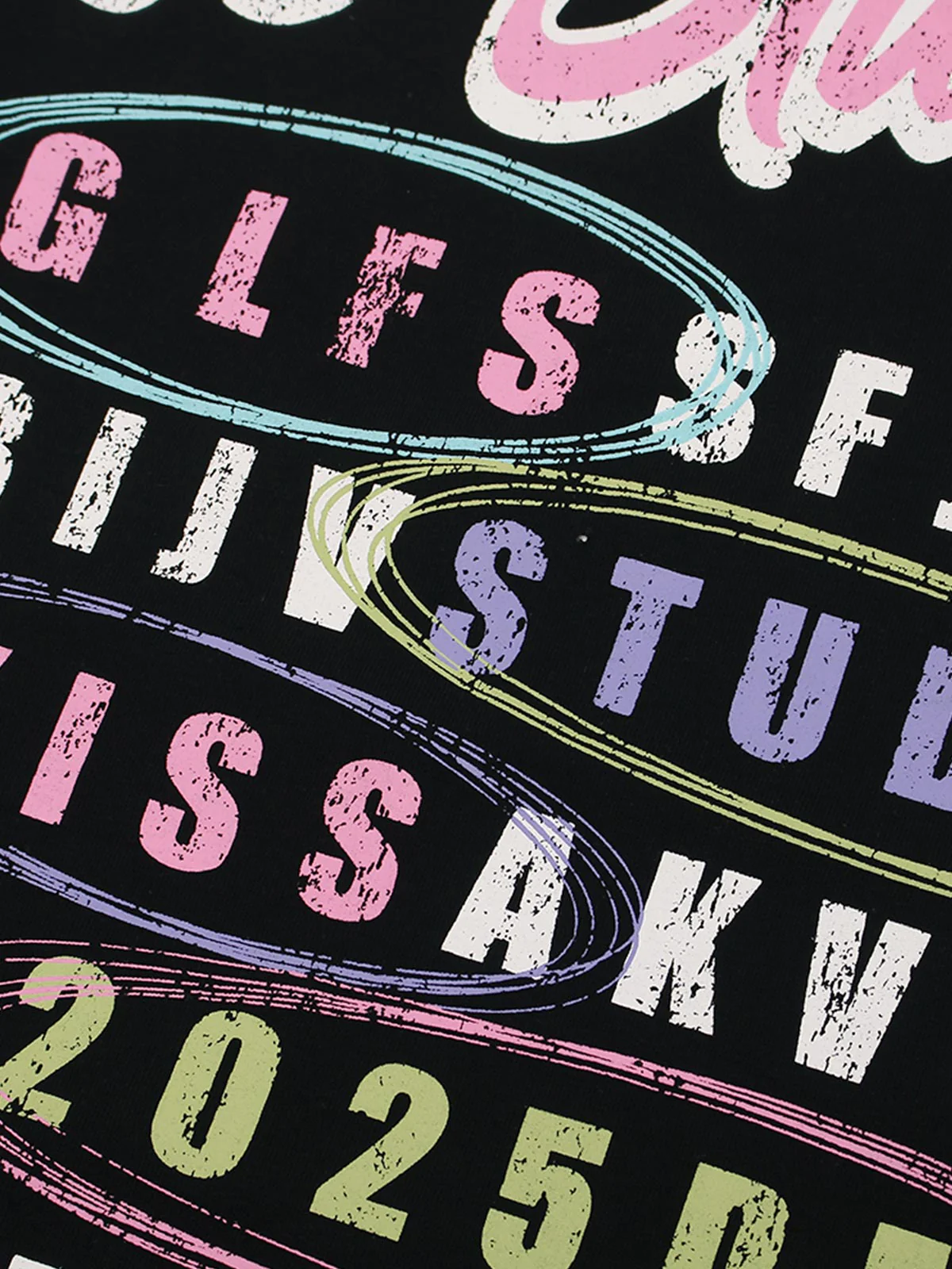 Retro Letter Graphic T-Shirt