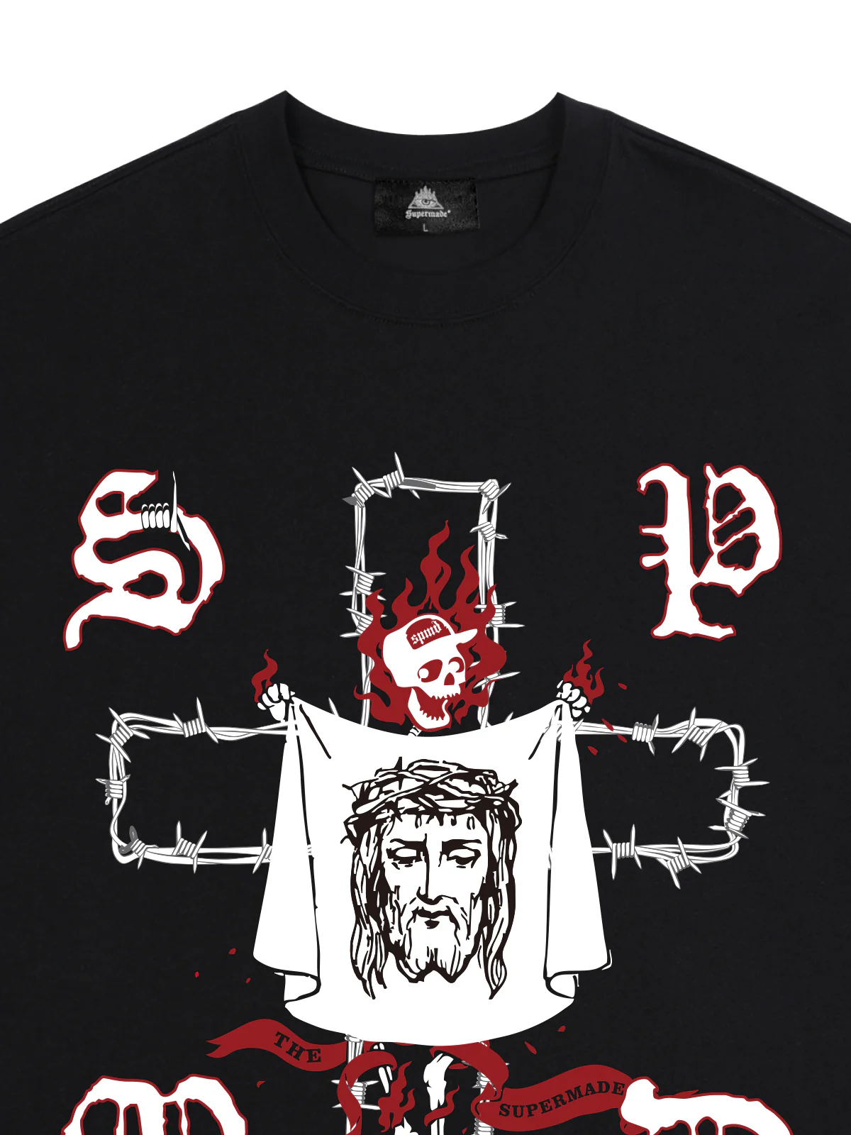 Original Skull and Jesus  Print T-Shirt