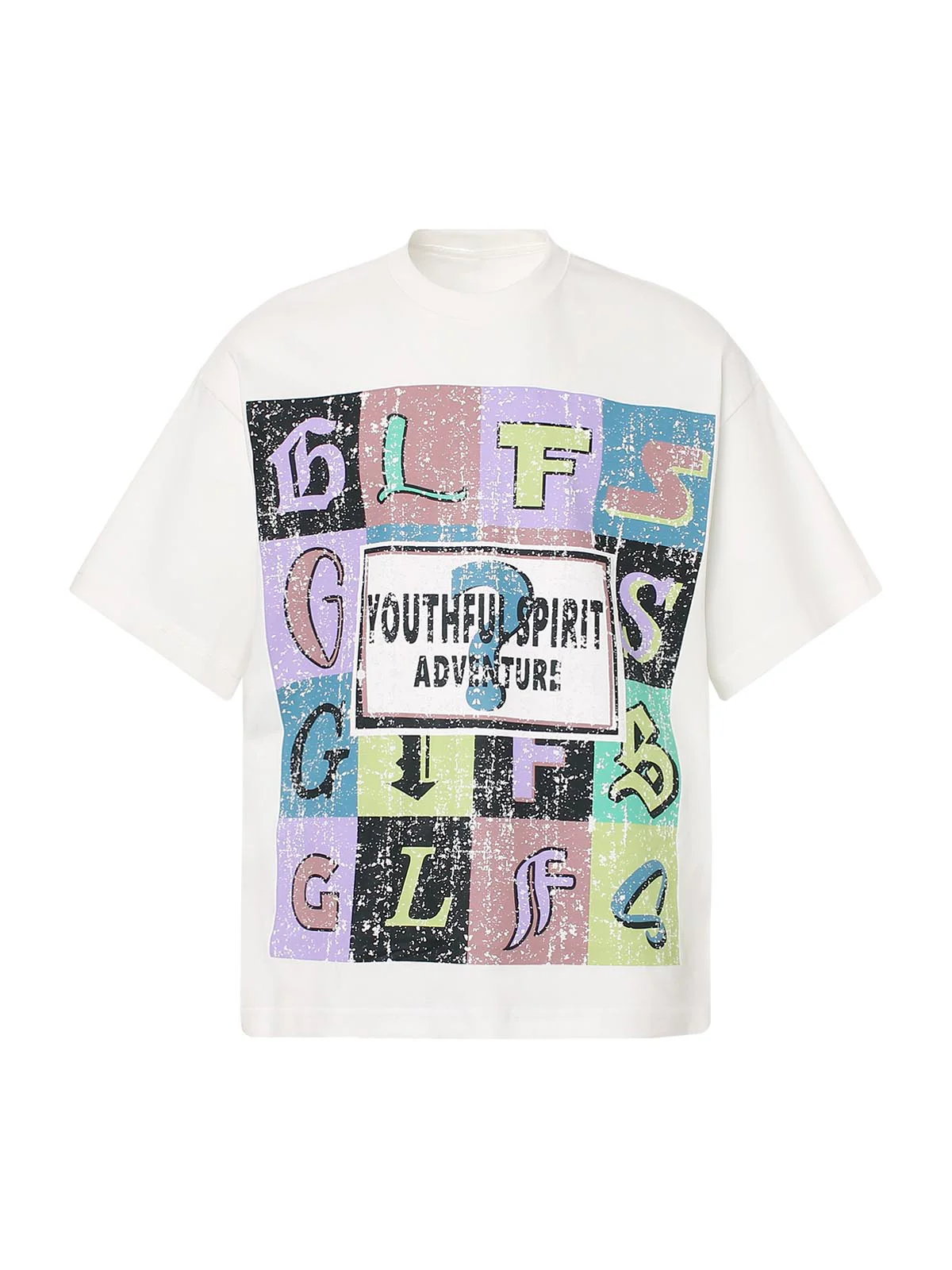 Letter Graphic Crew-Neck T-Shirt