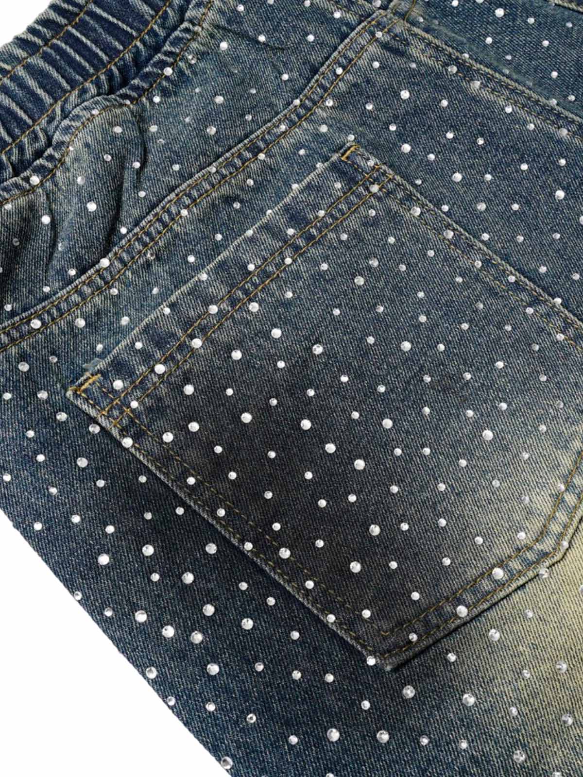 Heavy Diamond Drawstring Denim Jorts