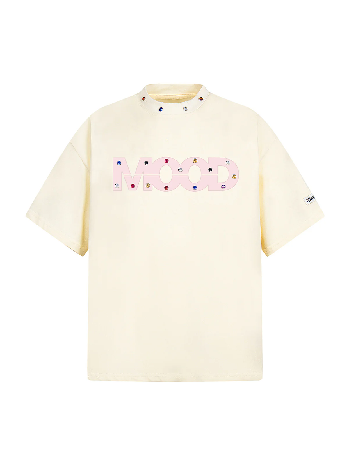 Street Retro MOOD Patch Embroidered Rivet T-shirt