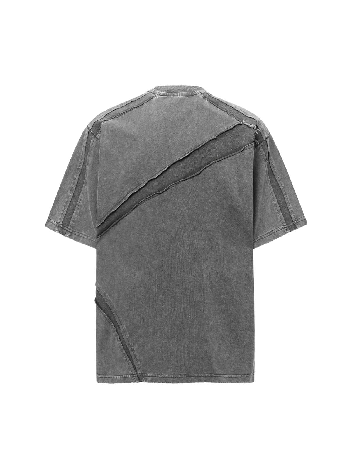 Washed Raw Edge Split Oversized T-Shirt