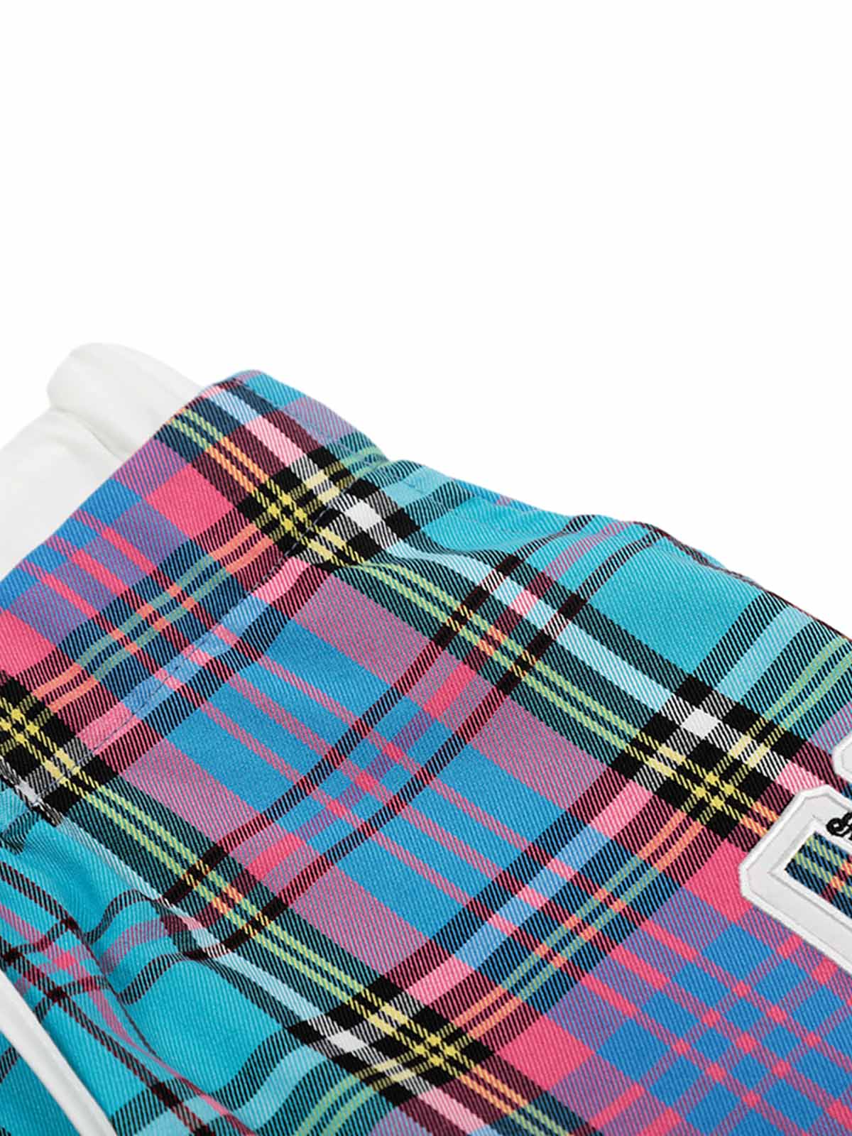 Draw String Contrast Plaid Pants