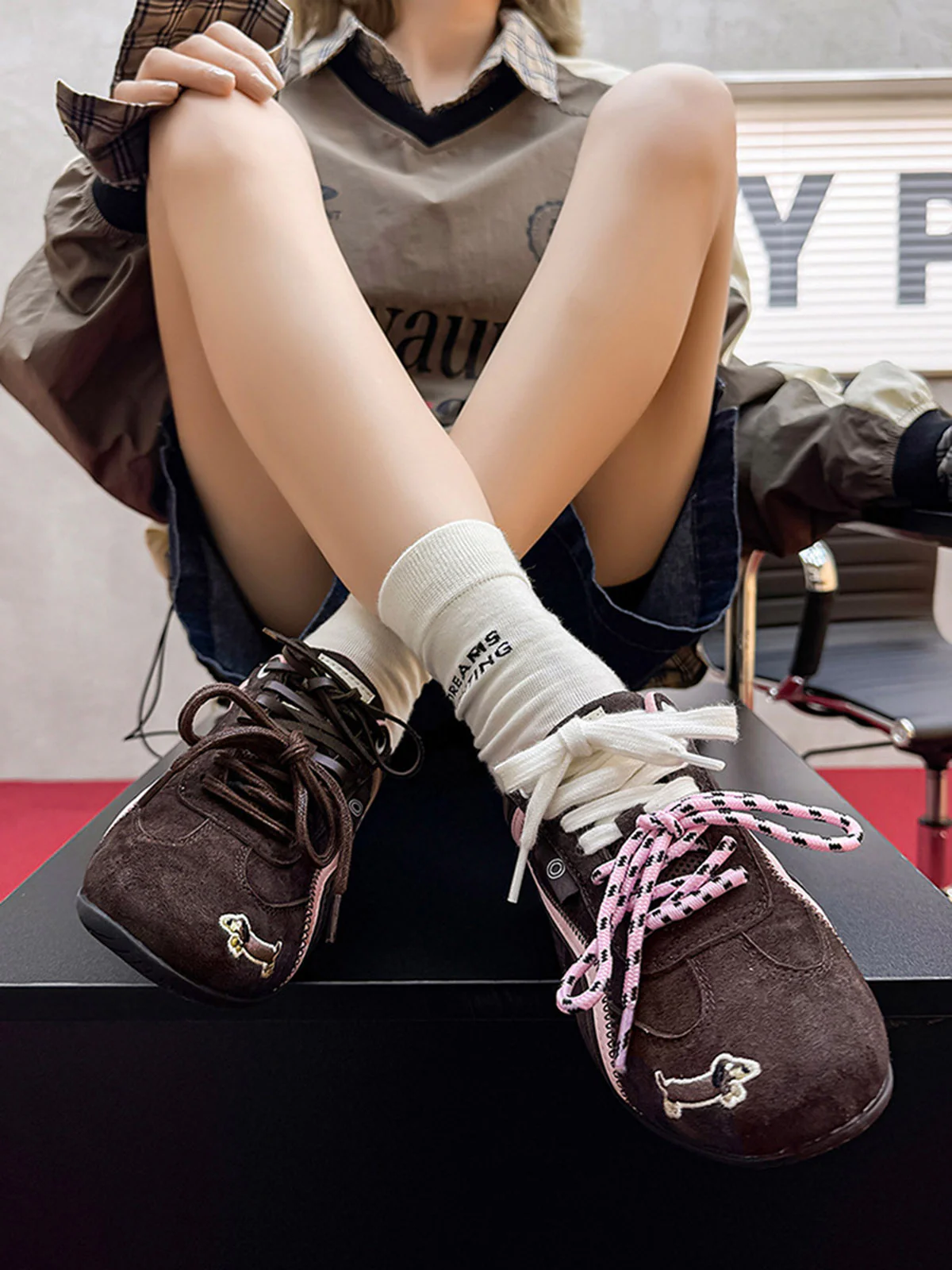 Suede Lace-Up Sneakers