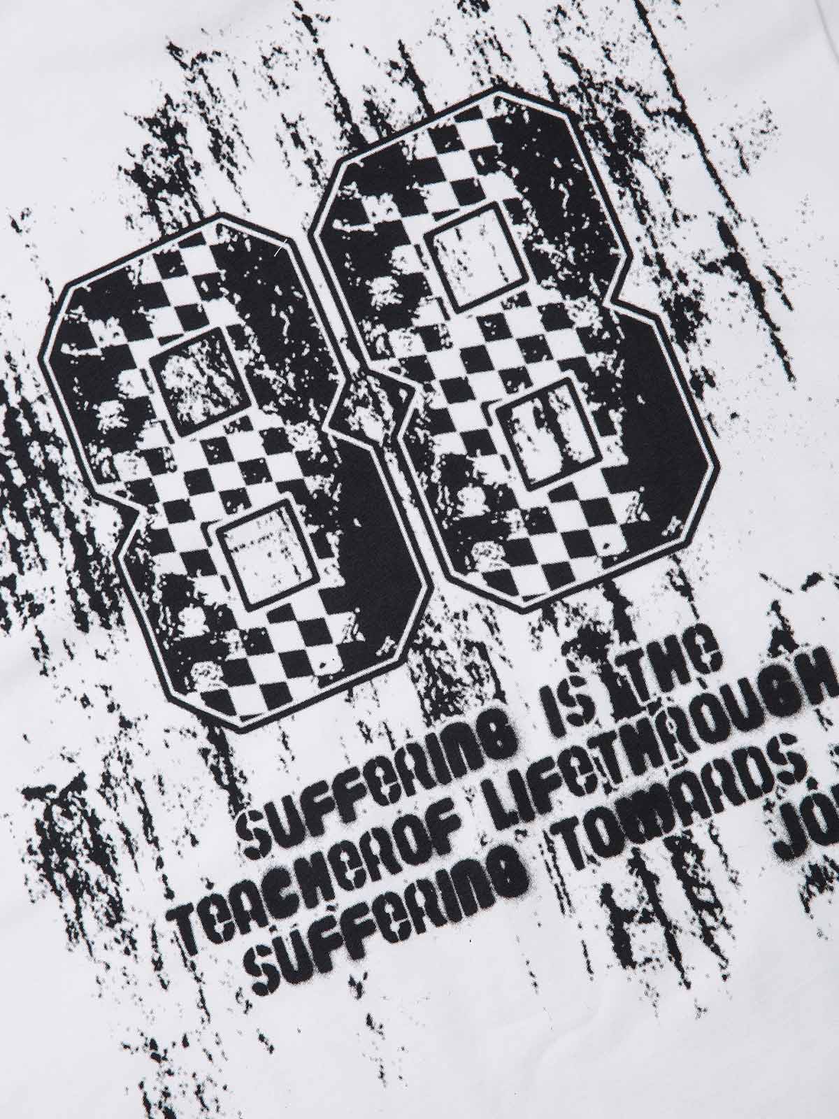 Retro Graffiti Lettering Short Sleeve T-shirt - 2341