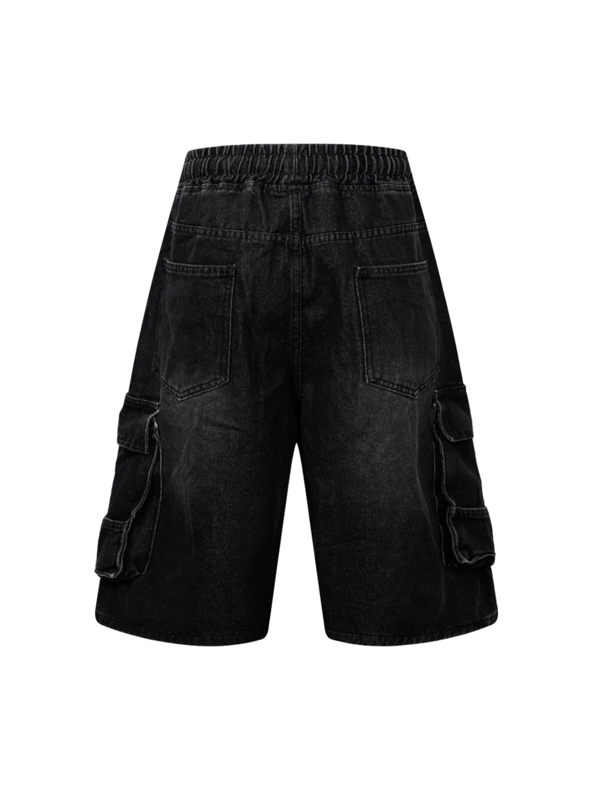 Washed Cargo Denim Shorts