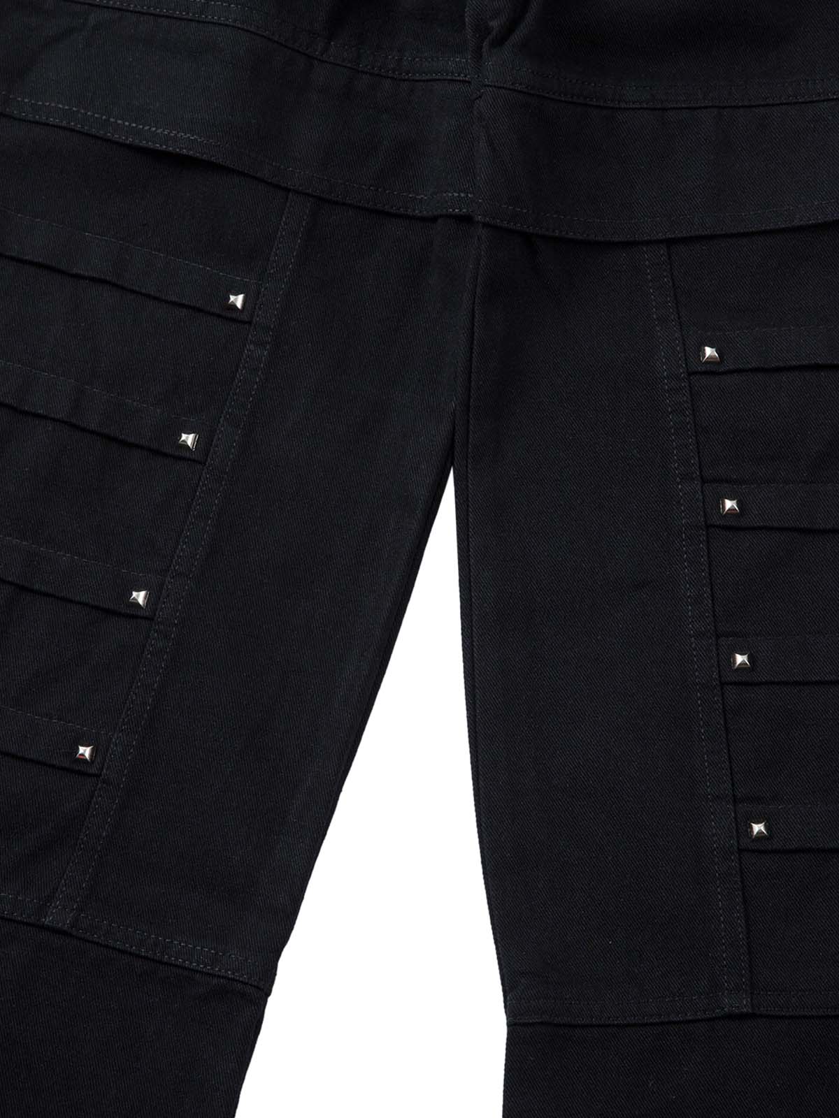 Deconstructed Split Rivet Cargo Jeans