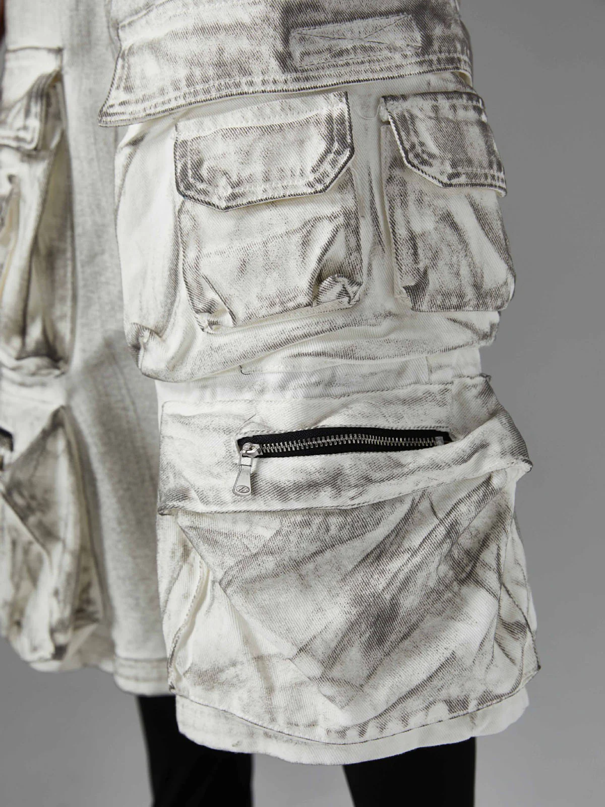 Distressed Multi-Pocket Cargo Shorts