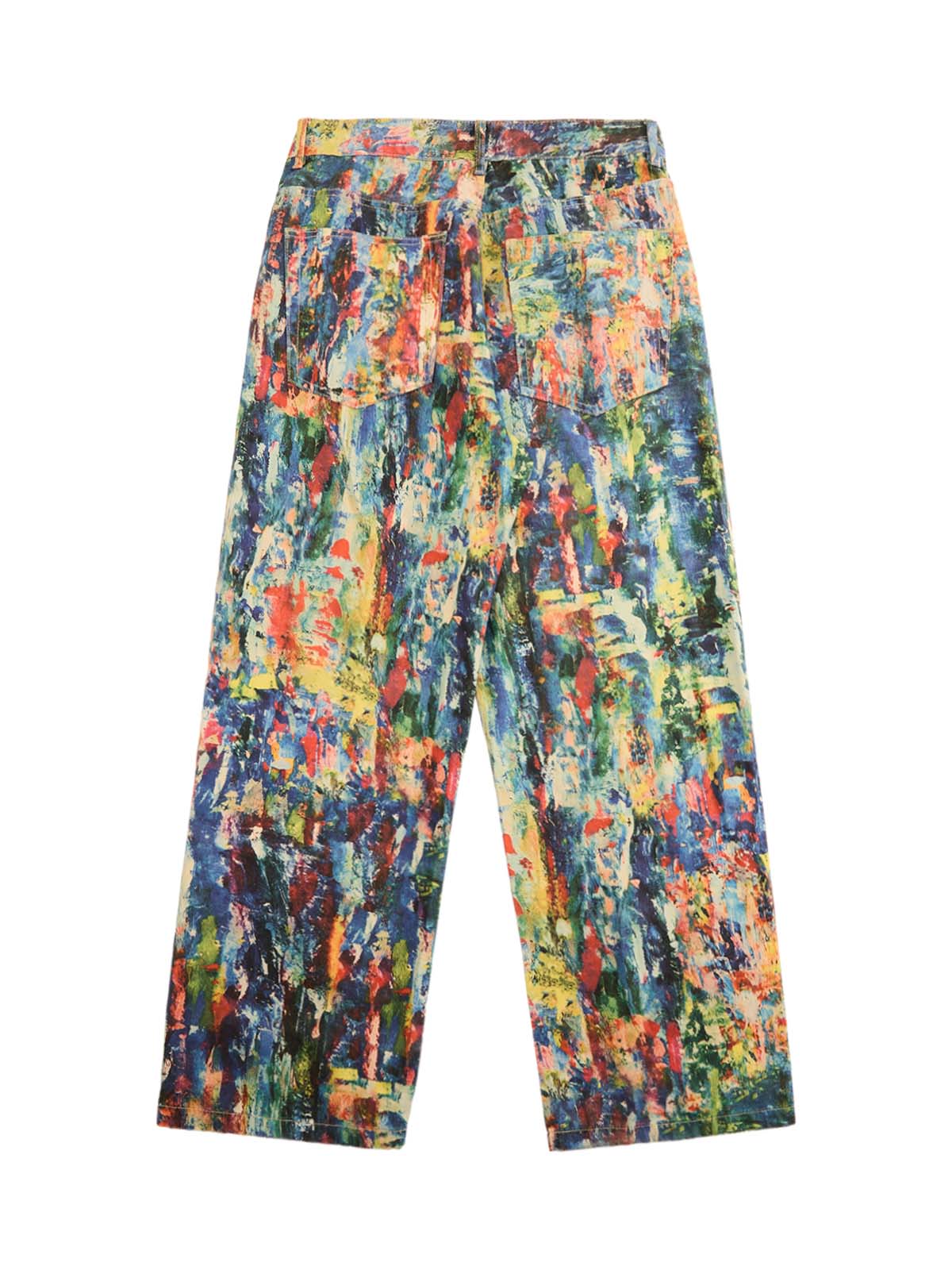 Street Oil Painting Color Straight Jeans - 2348