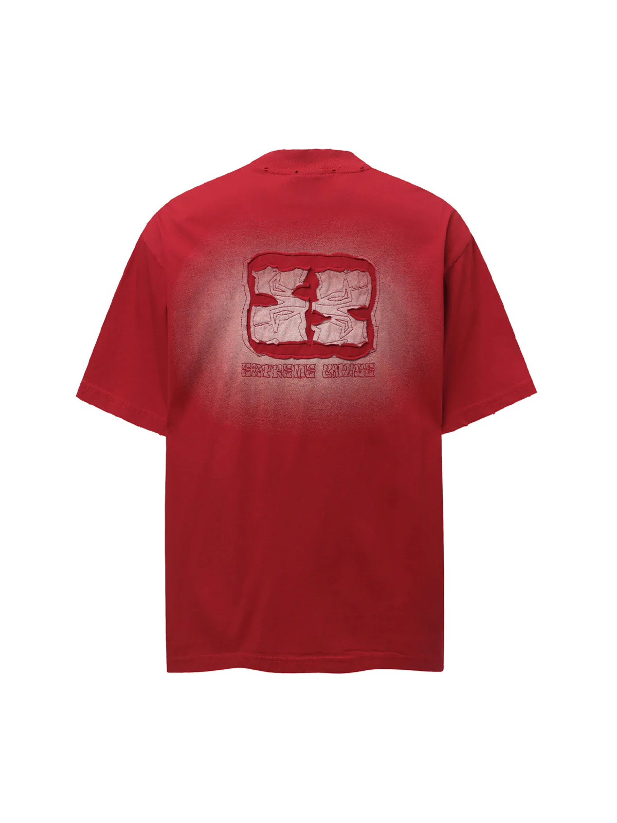 Washed  Patch Embroidery T-shirt