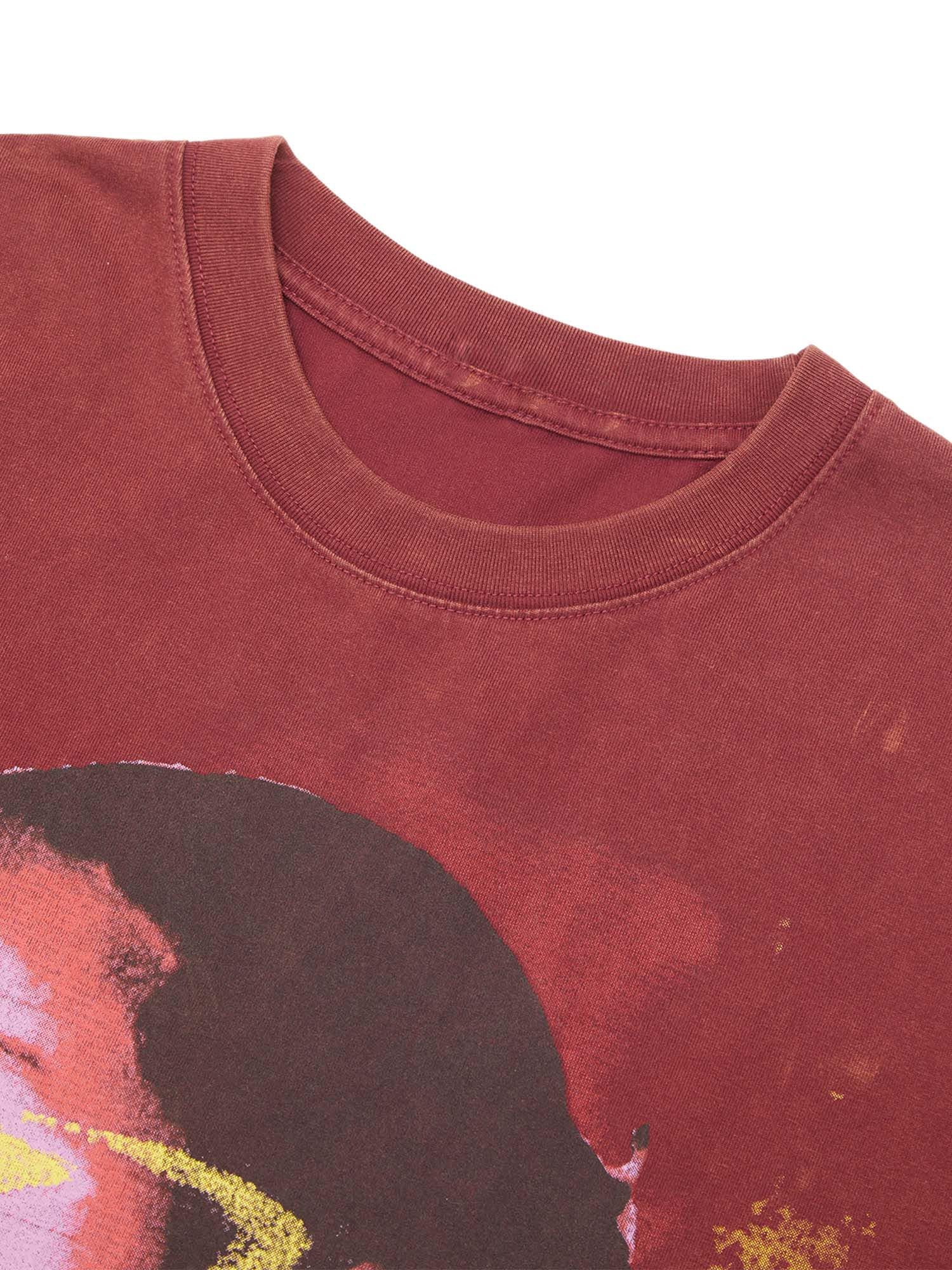 Thesupermade Retro Creative Portrait Painting Street Rap T-shirt - 2049