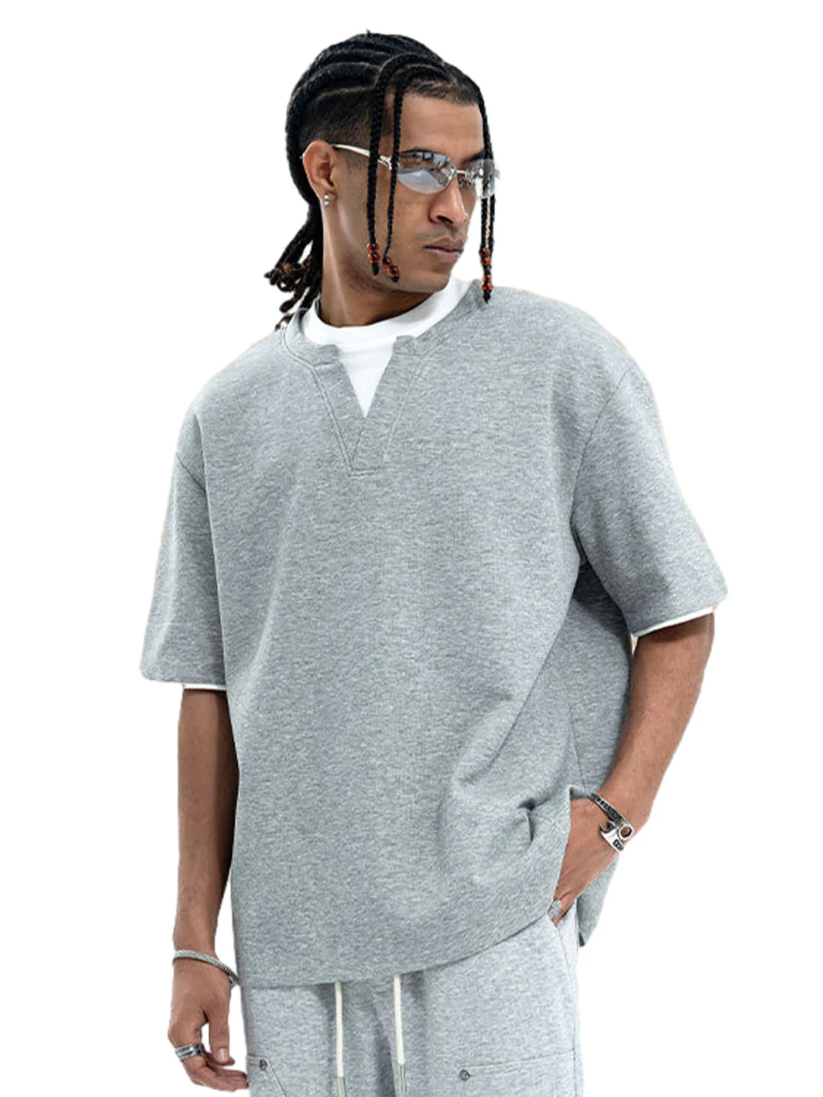 Cleanfit Faux Two-Piece Oversized T-Shirt