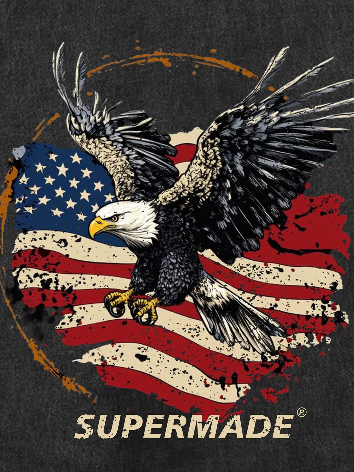 Original Printed Eagle Graphic Tank Top Sleeveless Denim Vest