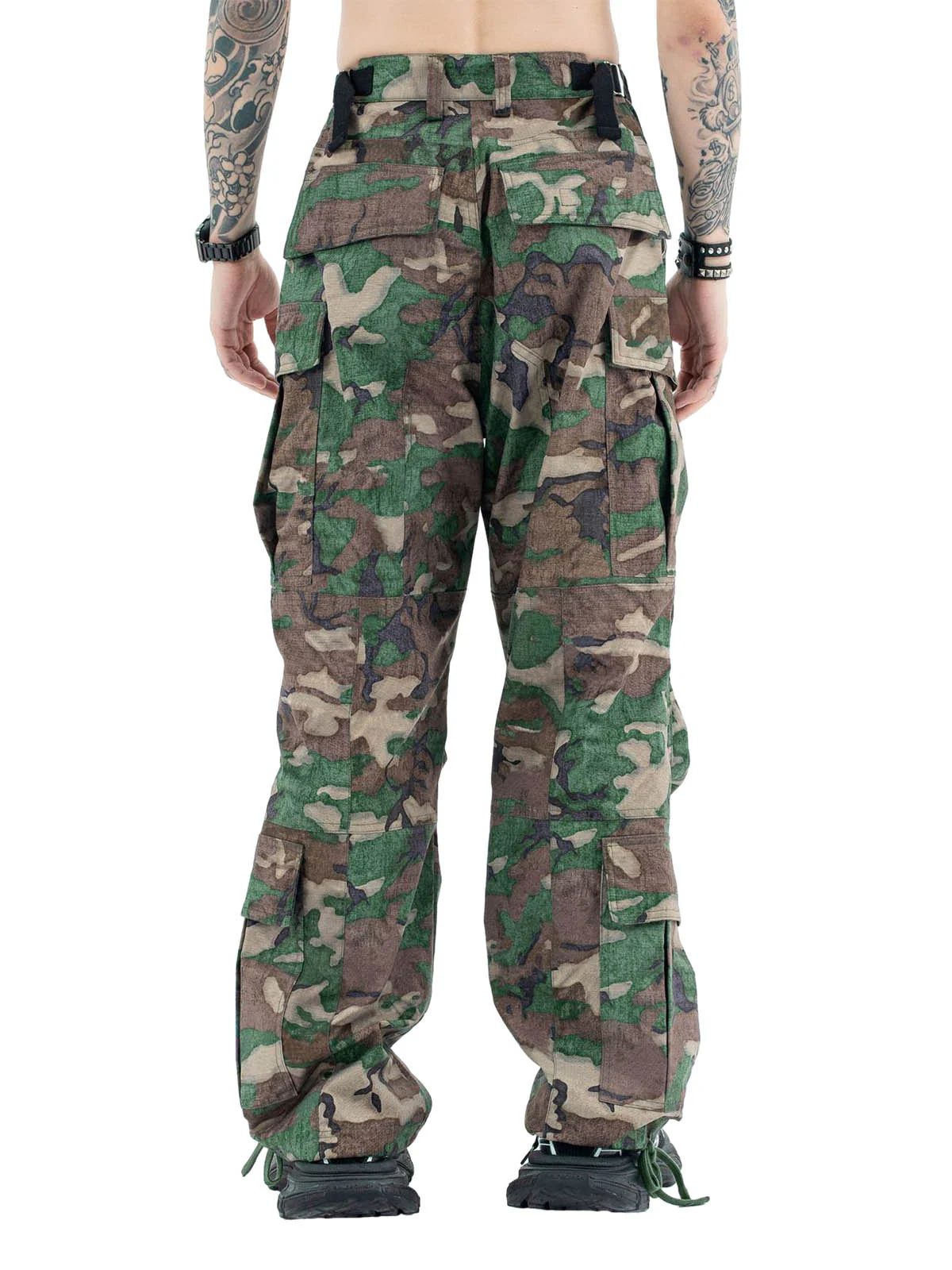 Camouflage Adjustable Belt Cargo Pants