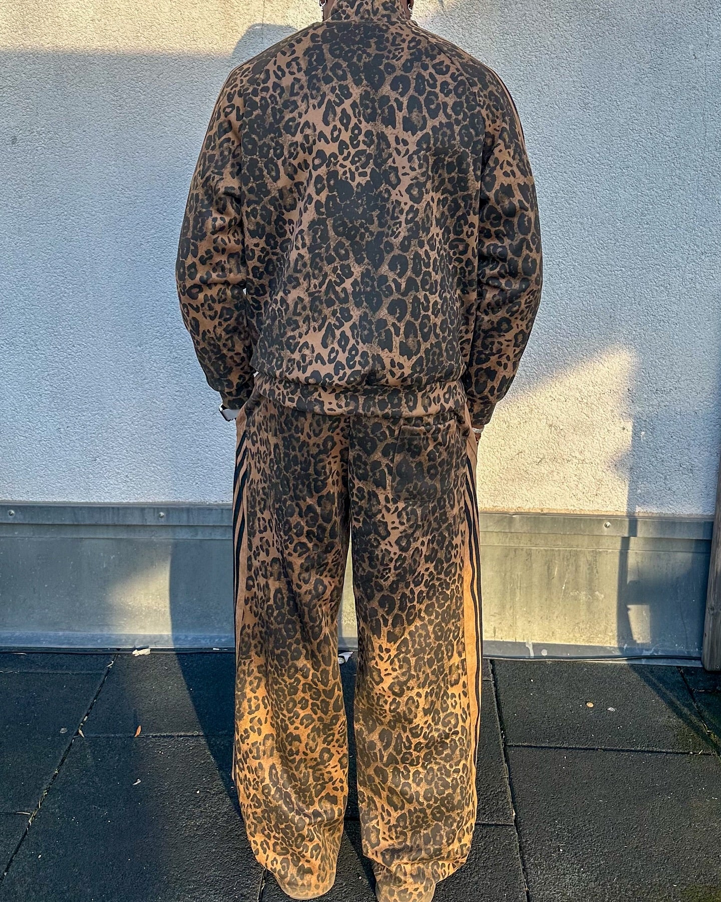 Thesupermade Cheetah Print Suede Tracksuit - 2277