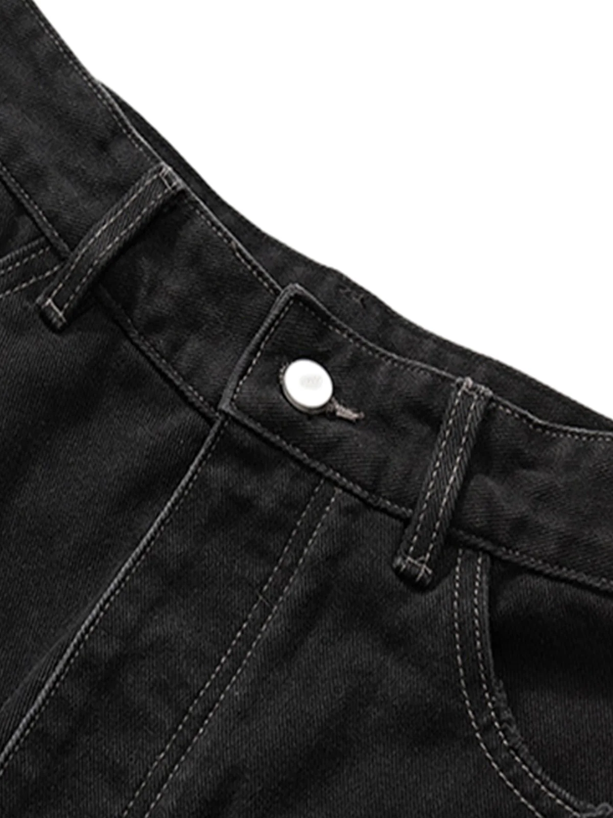 Retro Whisker Raw Edge Denim Shorts