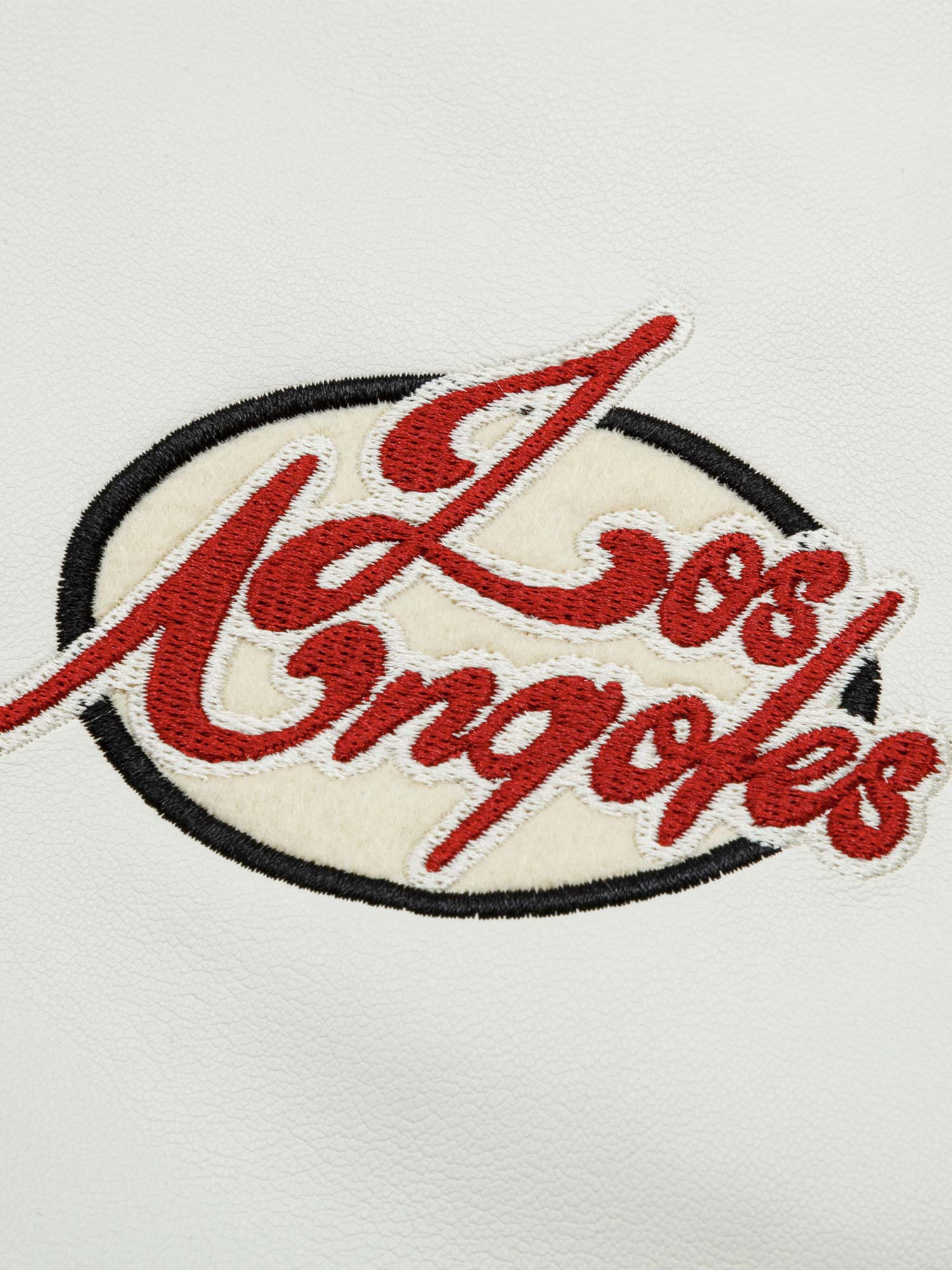 Thesupermade Embroidered Fur Collar PU leather Quilted Jacket - 2272