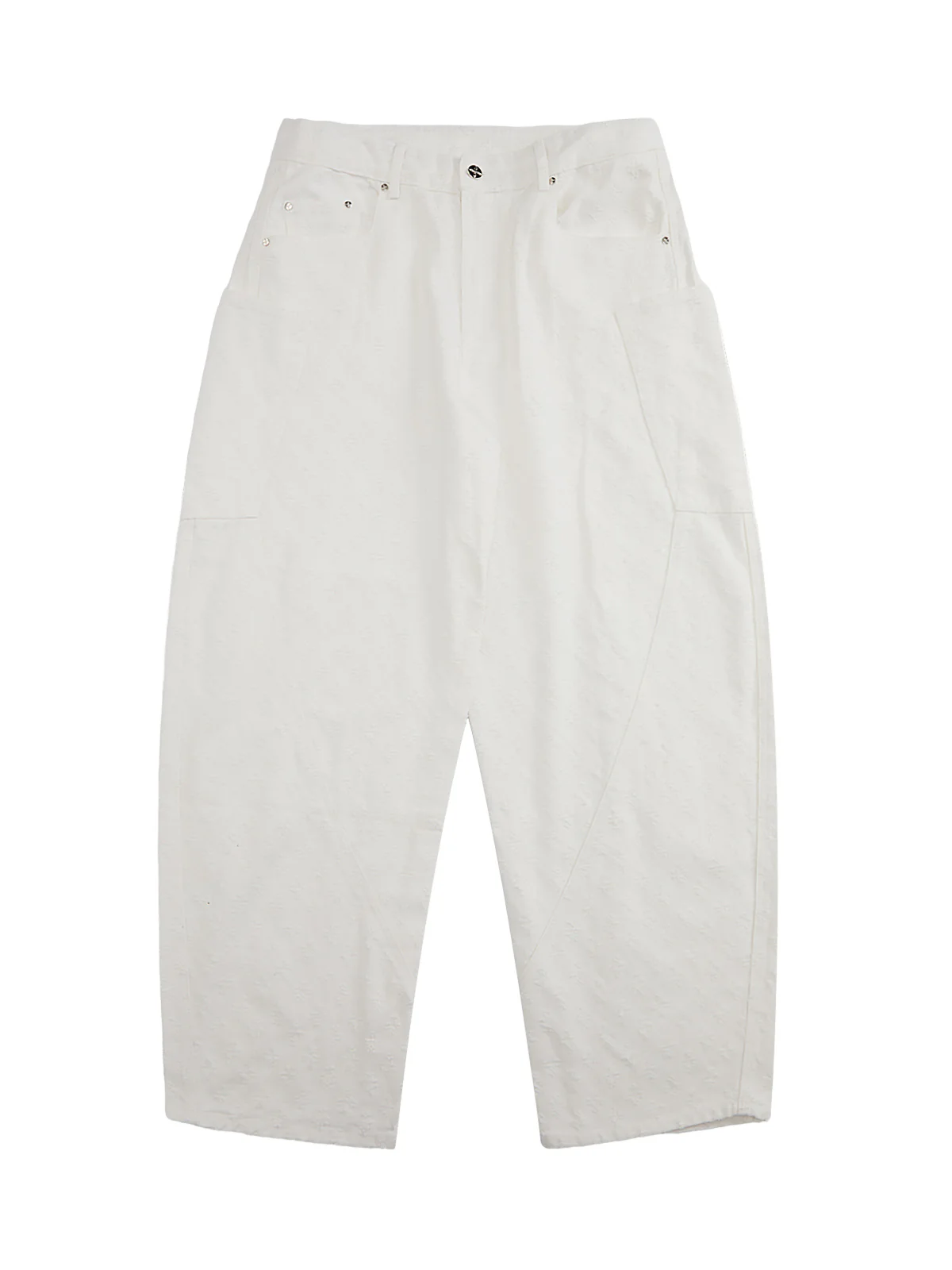 Textured Structured Barrel Jeans
