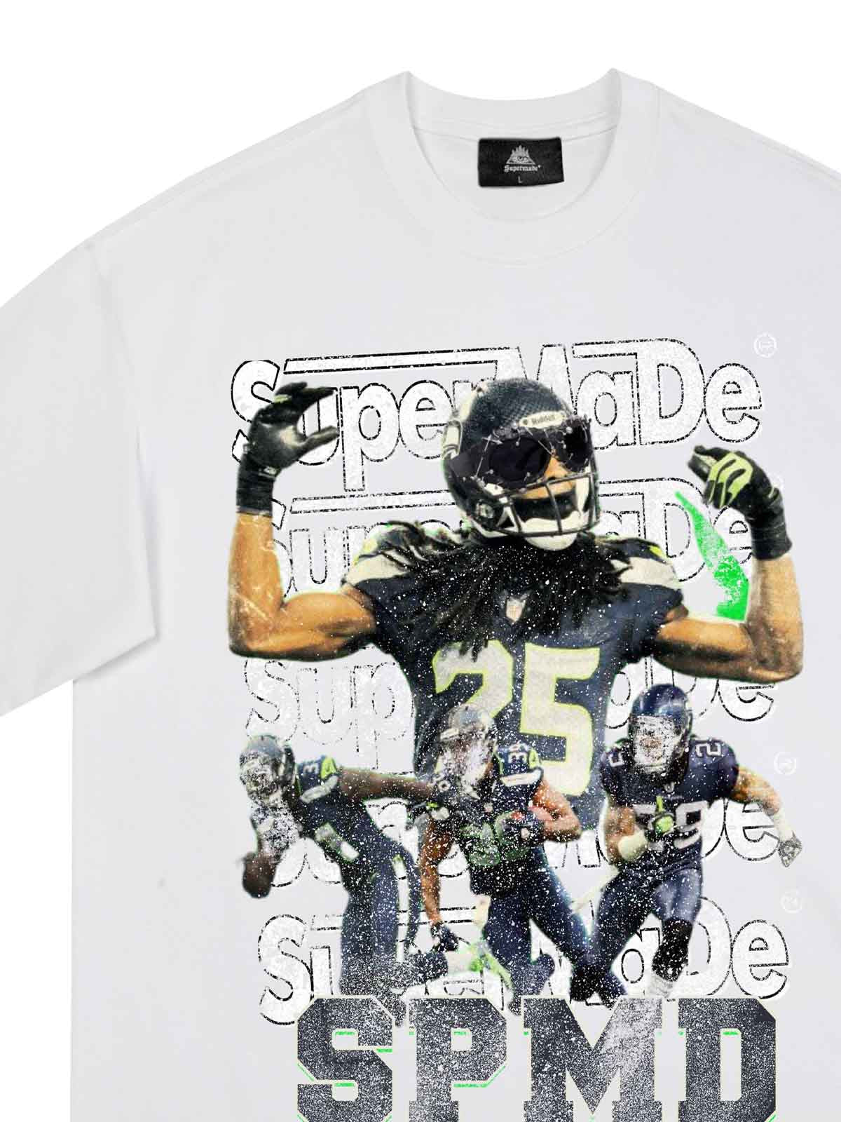 Super Bowl Football Print T-shirt - 2309