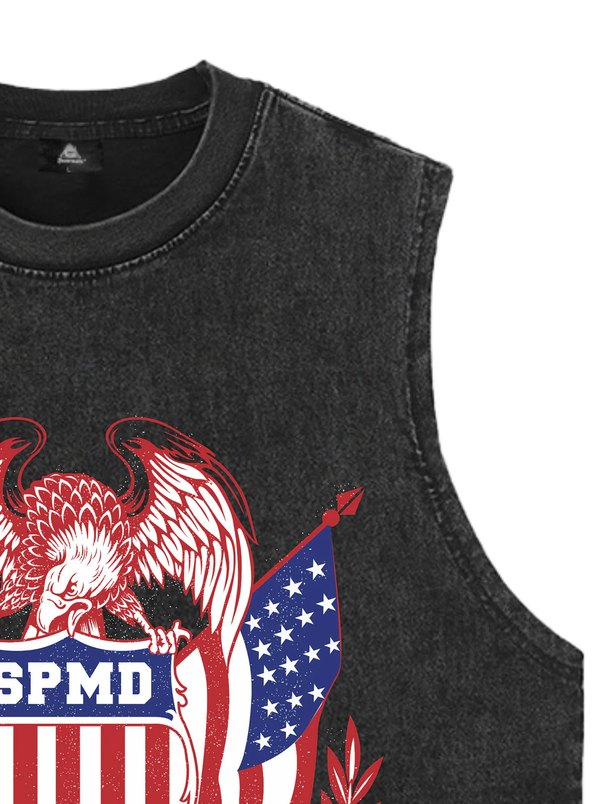 Original Printed Eagle Graphic Stylish Sleeveless Denim Vest
